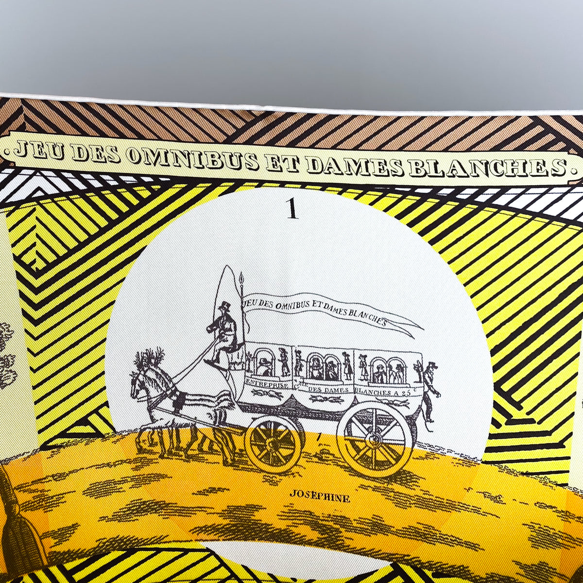 Unworn Boxed Hermes Jeu des Omnibus et Dames Silk Scarf