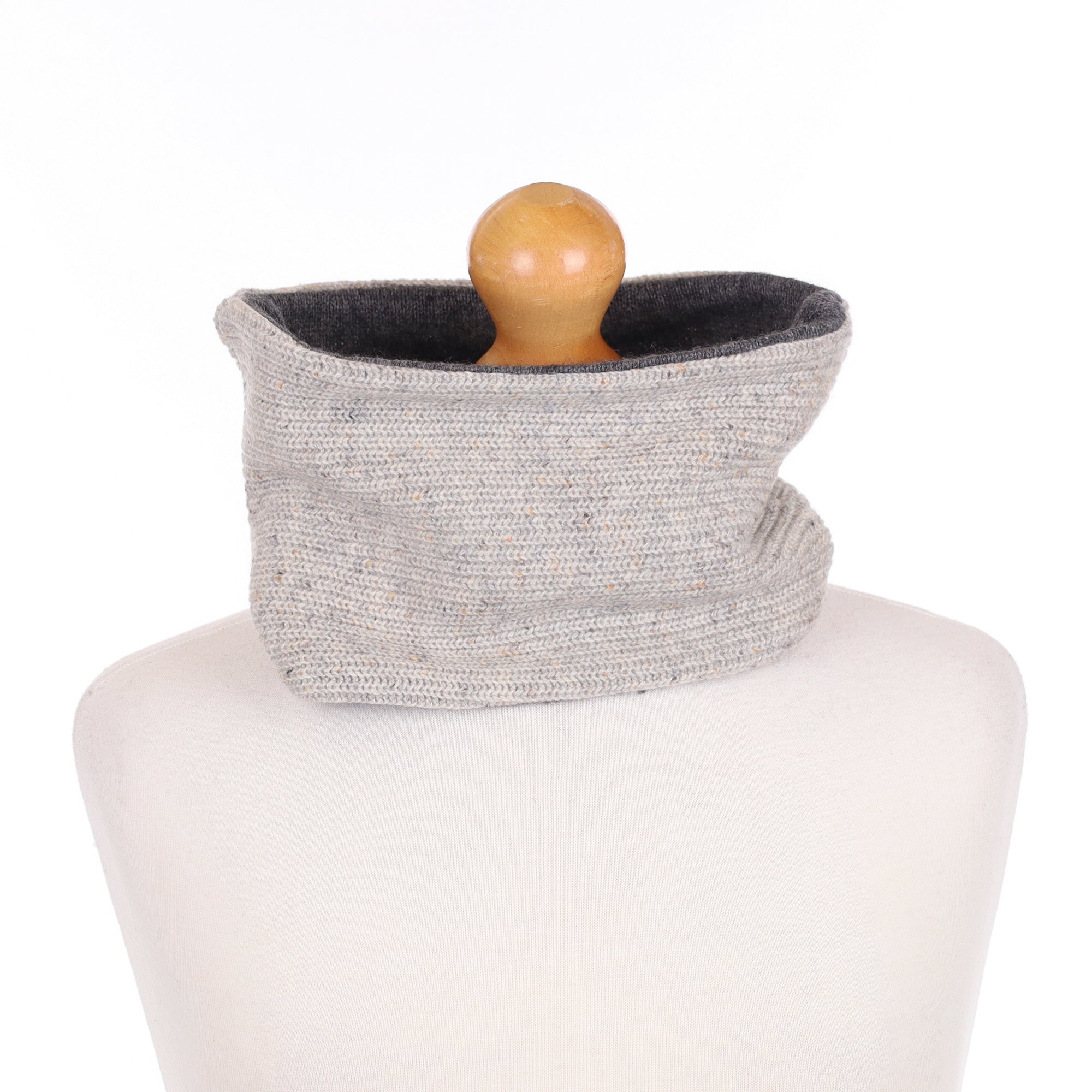 Chunky Grey Marl and Slate Grey Neck Warmer