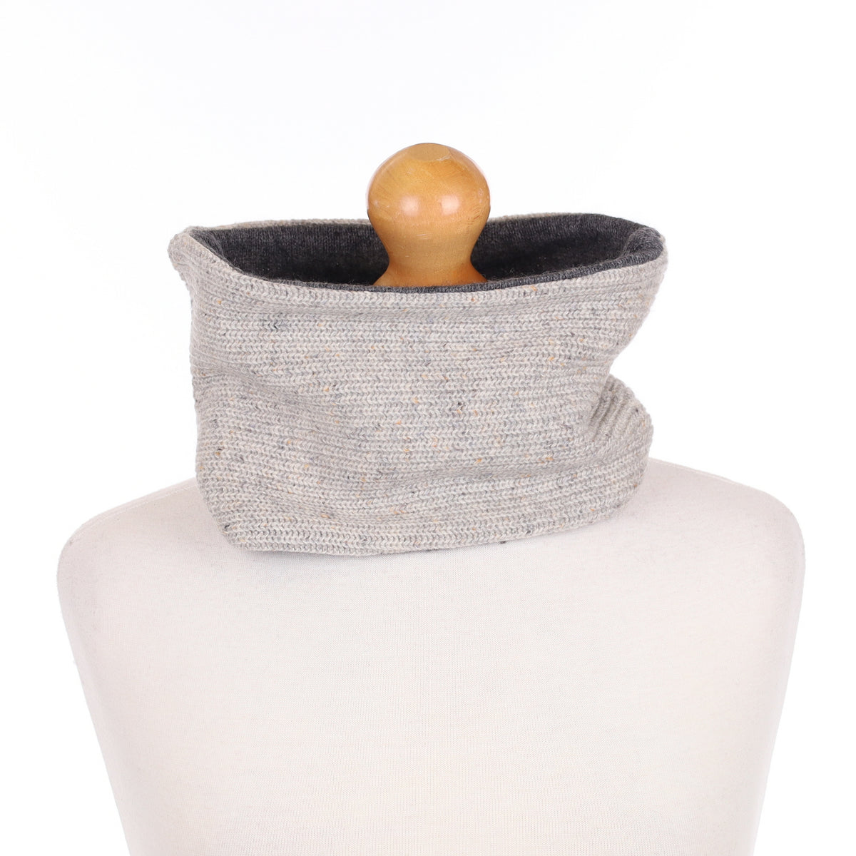 Chunky Grey Marl and Slate Grey Neck Warmer