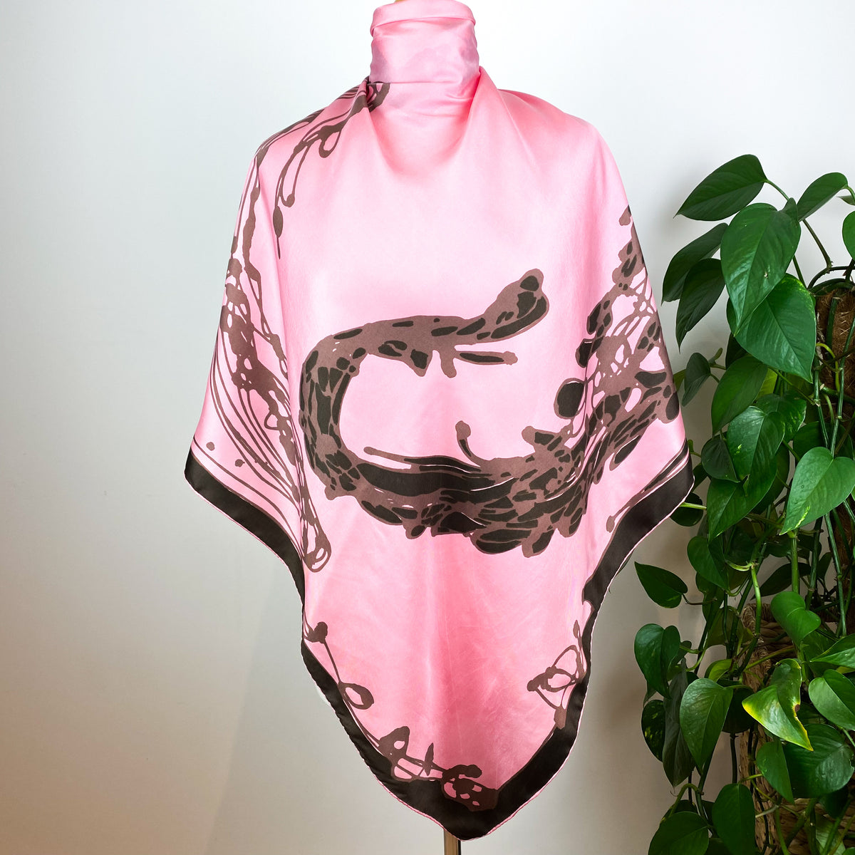 1970s Abstract Vintage Silk Scarf