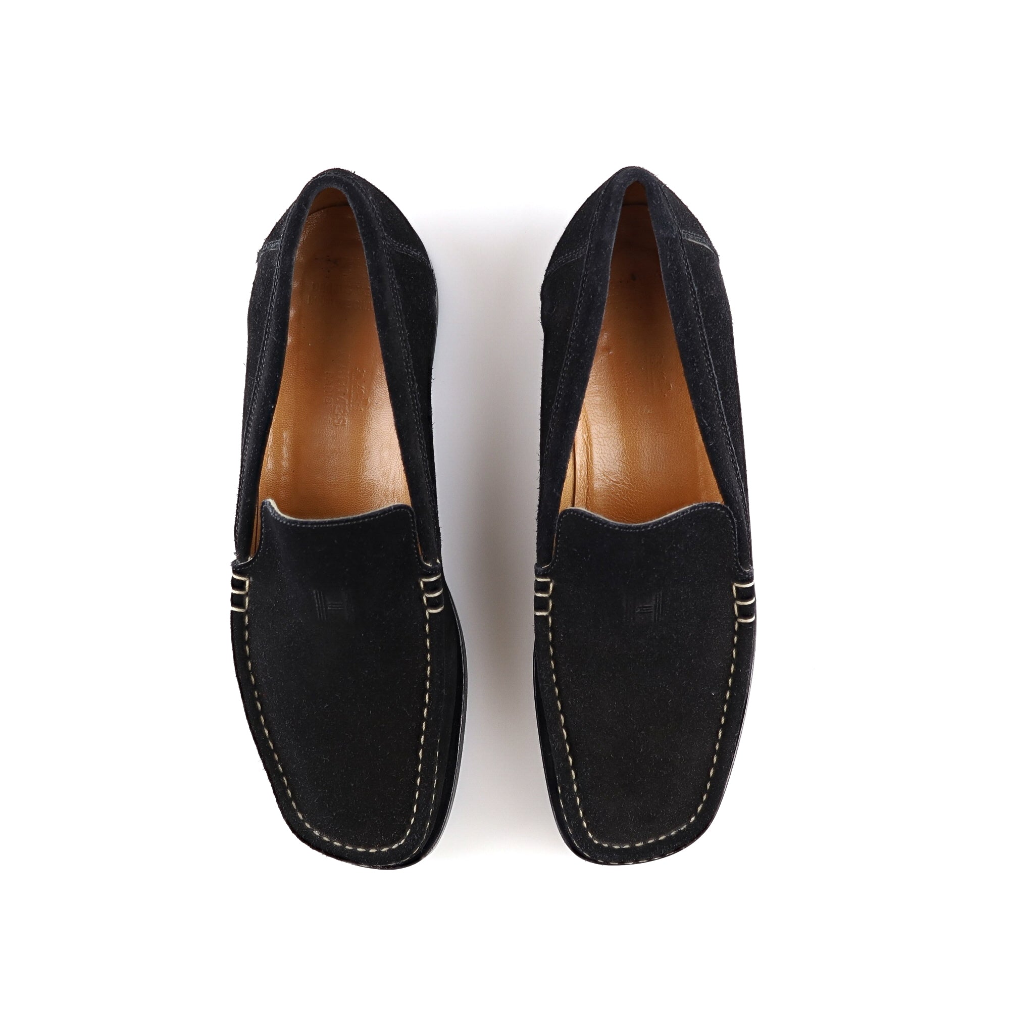 Boxed Hermès Black Suede Shoes
