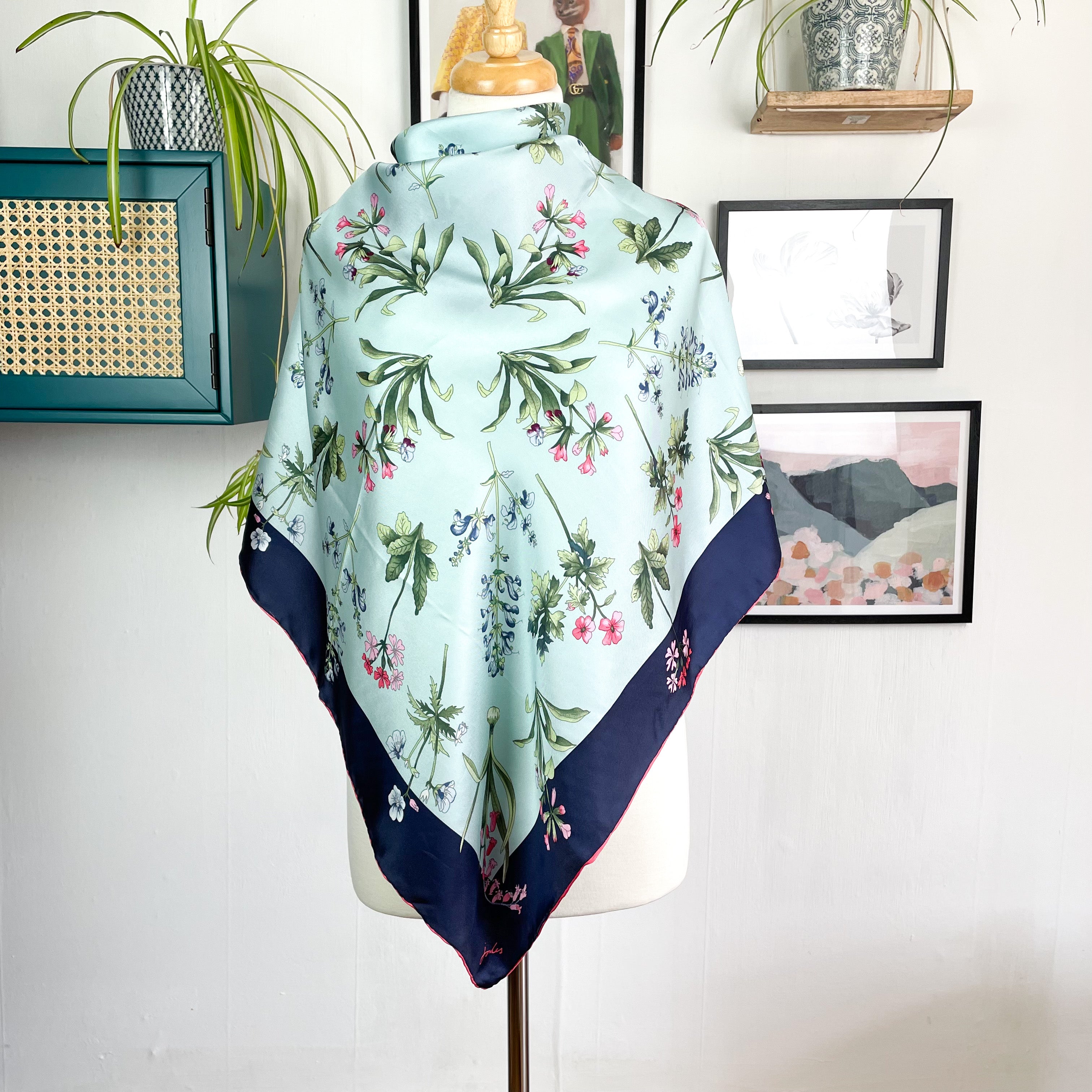 Brand New Joules Floral Silk Scarf