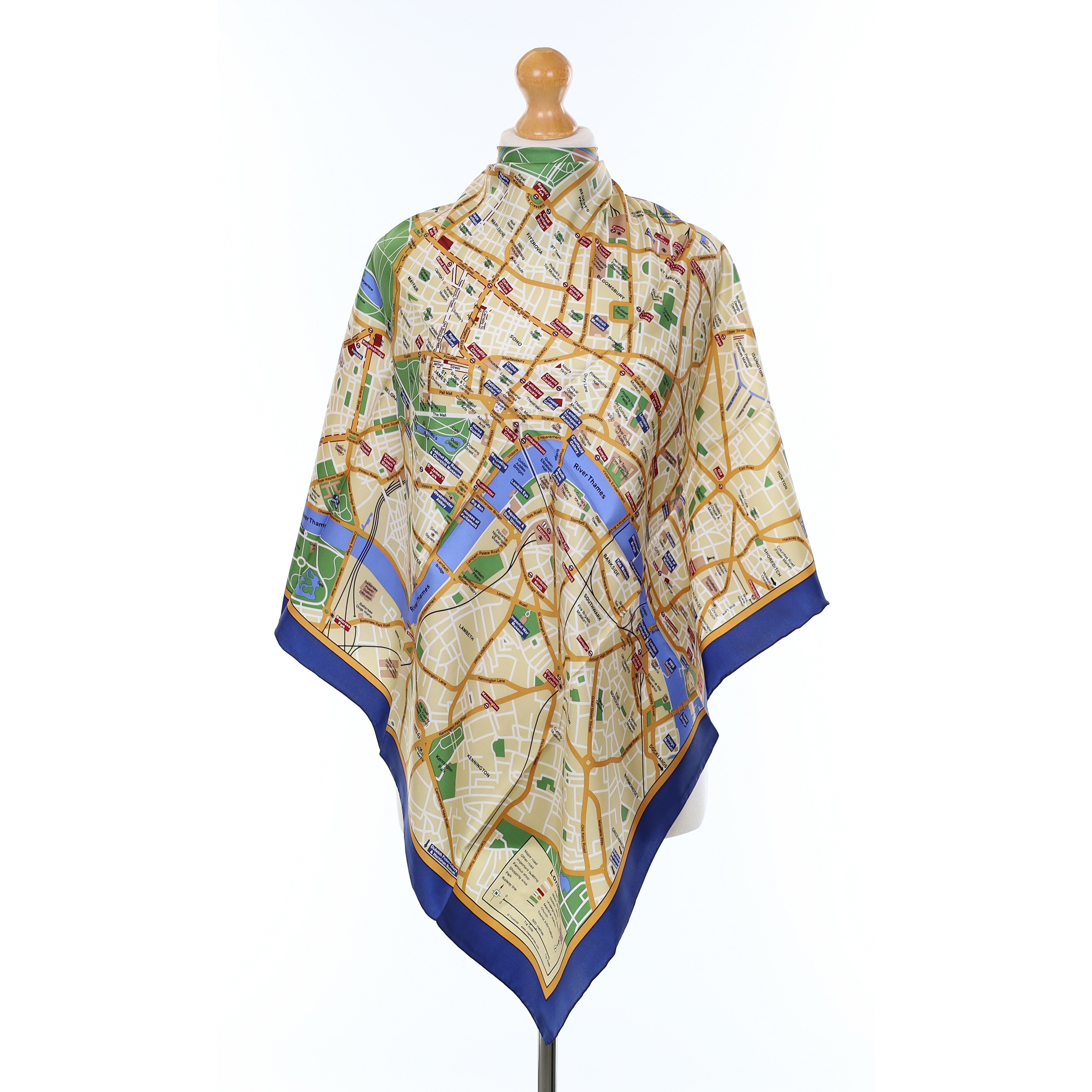 Immaculate London Map Silk Scarf