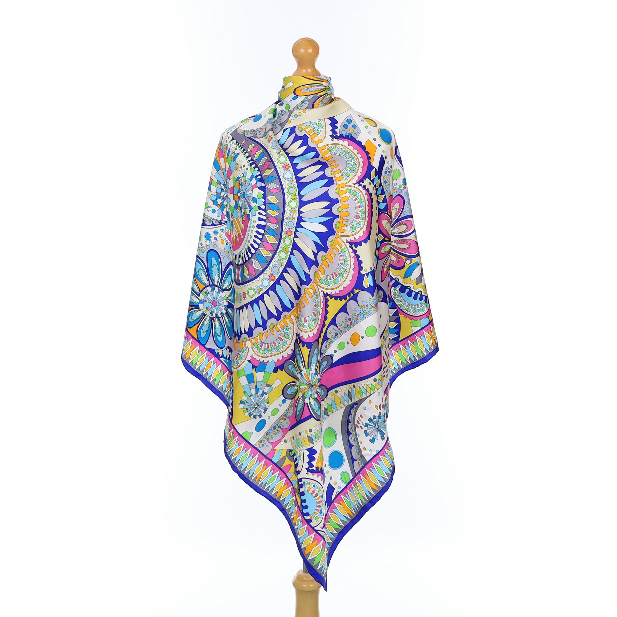 Large Colourful Abstract Silk Scarf