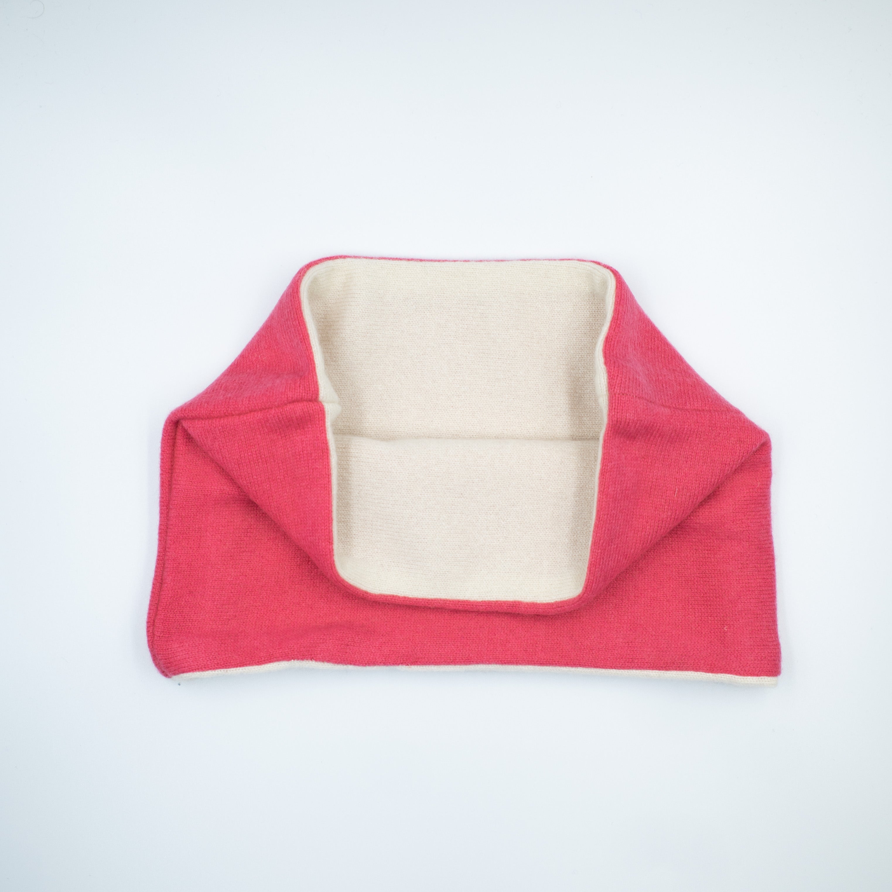 Coral Pink and Cream Neck Warmer