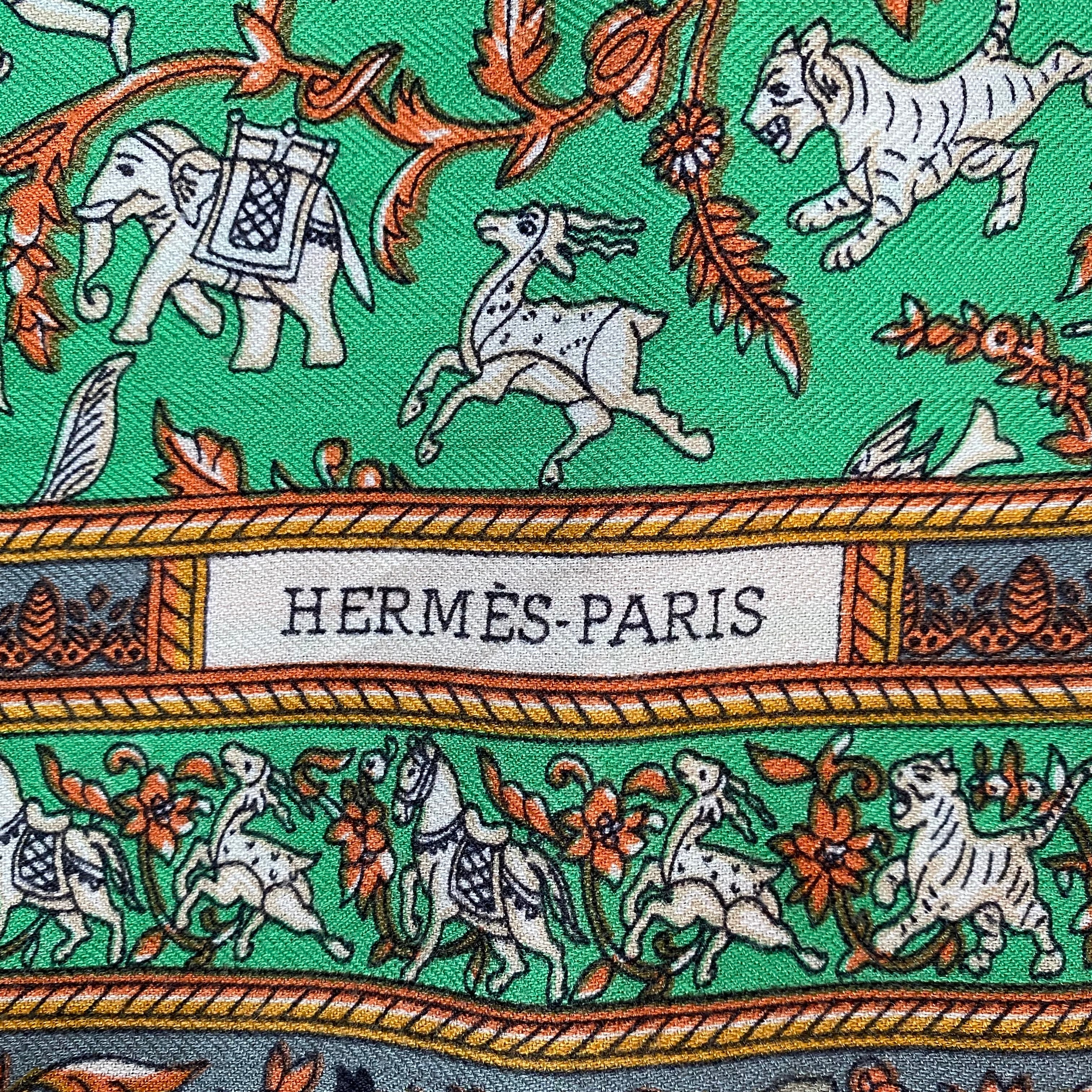 Hermès Chasse En Inde Cashmere/Silk Scarf