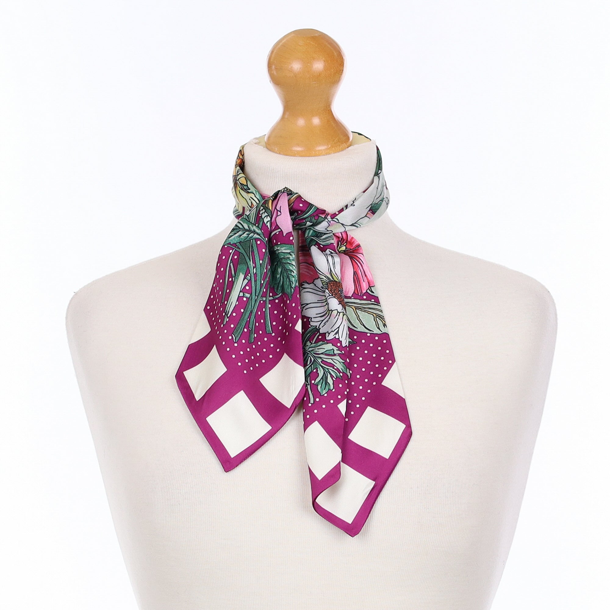 Neck Tie Floral Silk Scarf