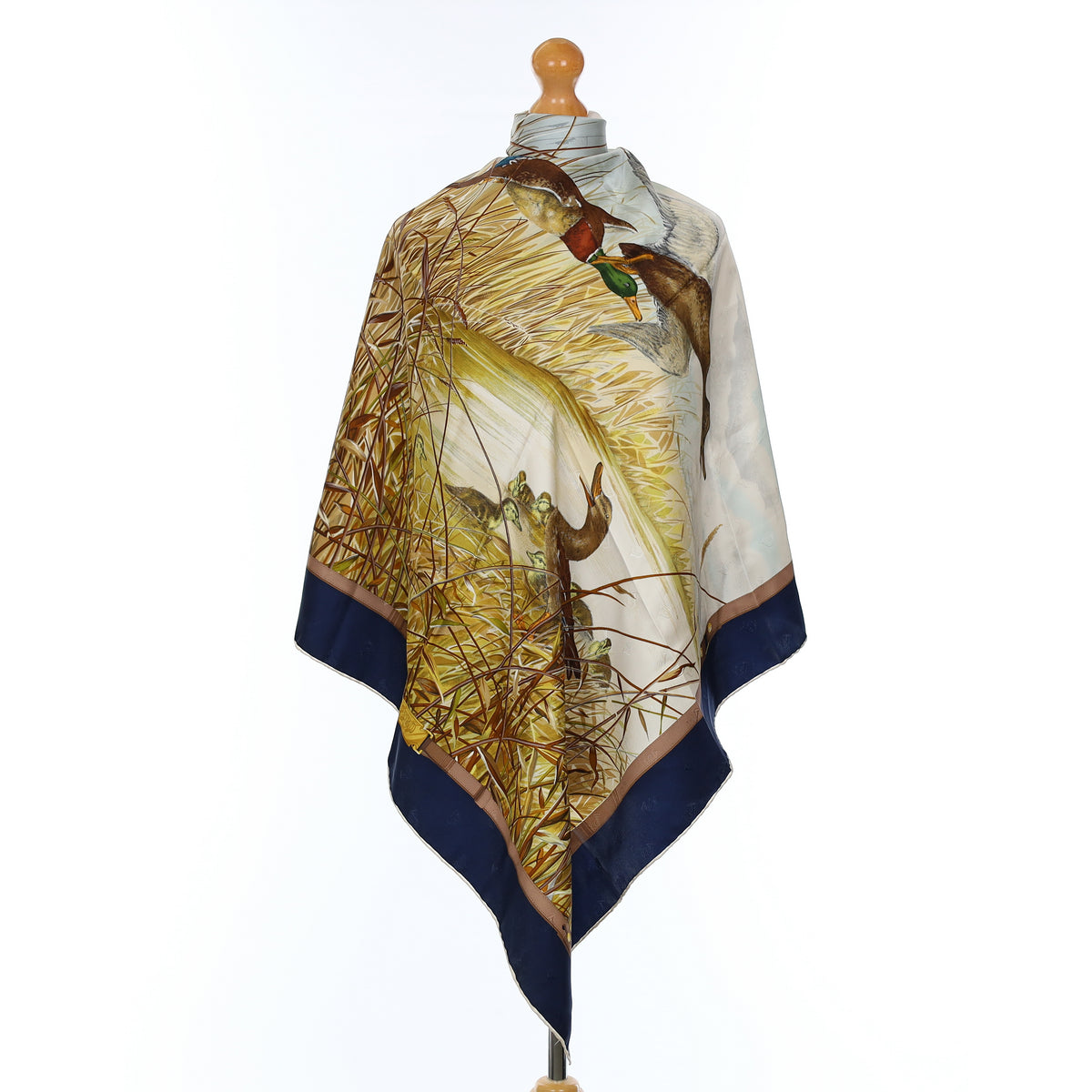 Mantero Ducks Country Style Vintage Silk Scarf
