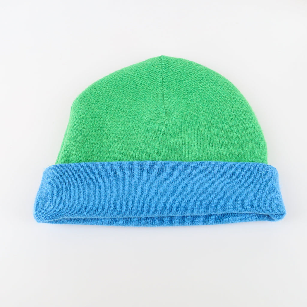 Men’s Mediterranean Blue and Green Reversible Cashmere Beanie Hat