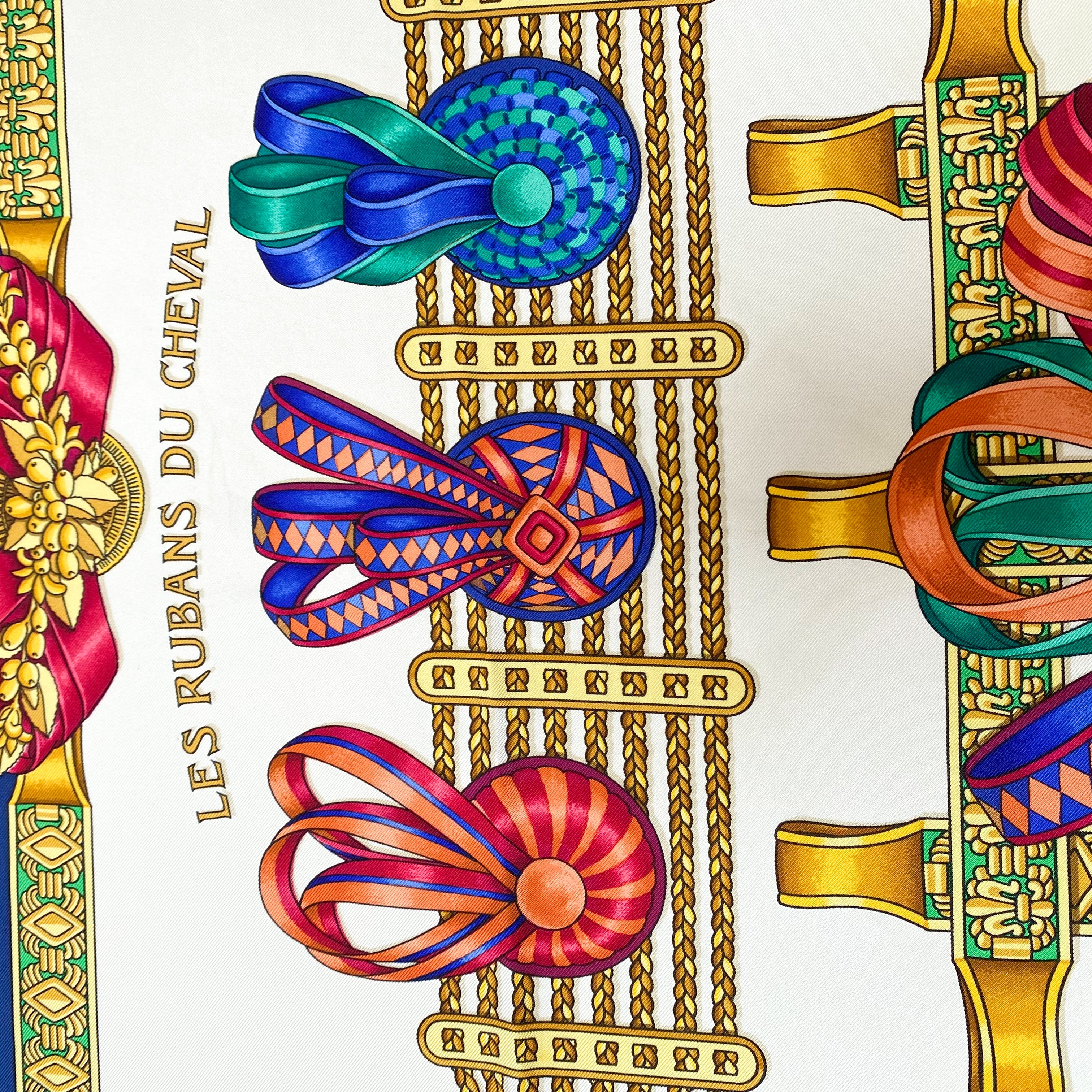 Boxed Hermès Les Rubans du Cheval Silk Scarf