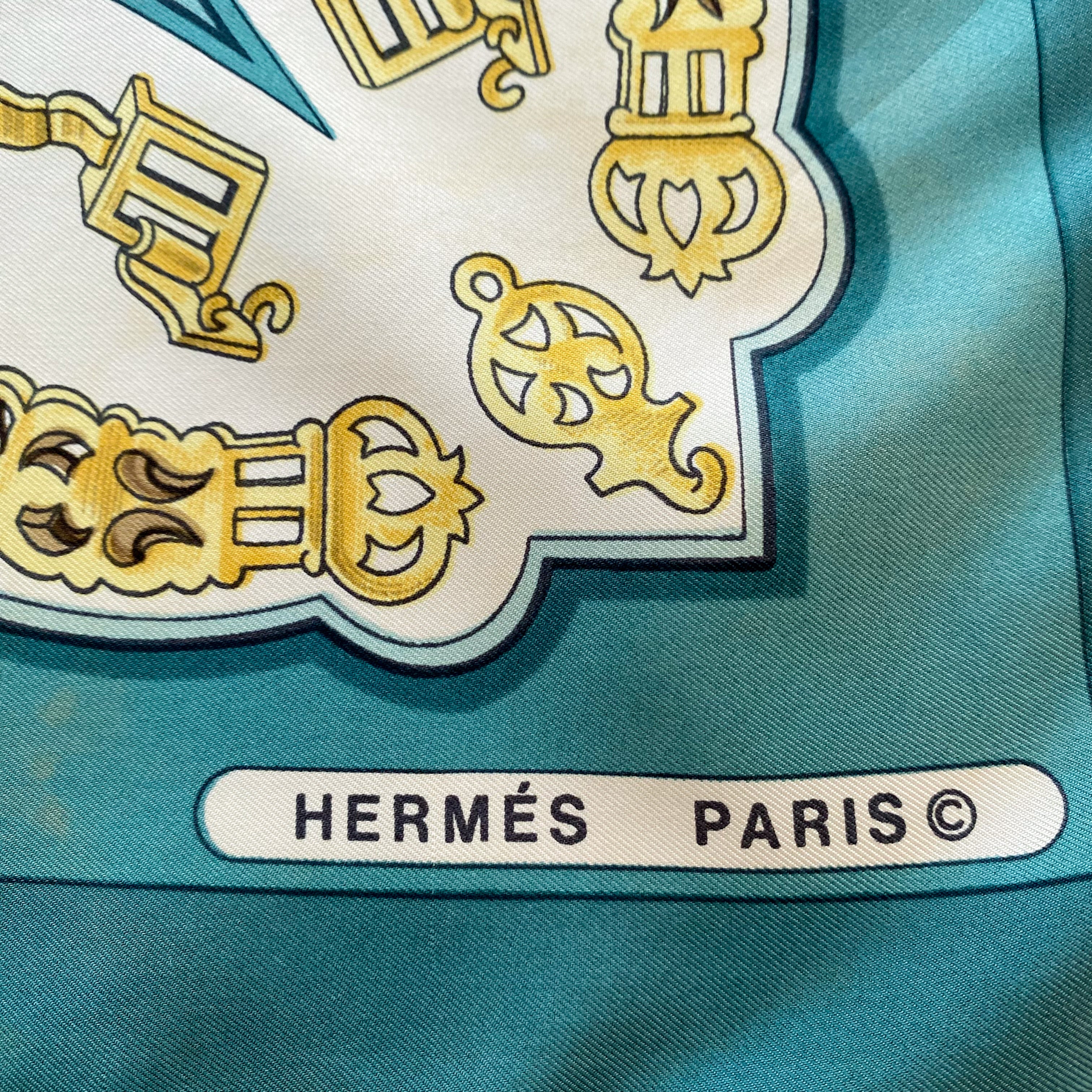 Hermès Les Eperons Vintage Silk Scarf