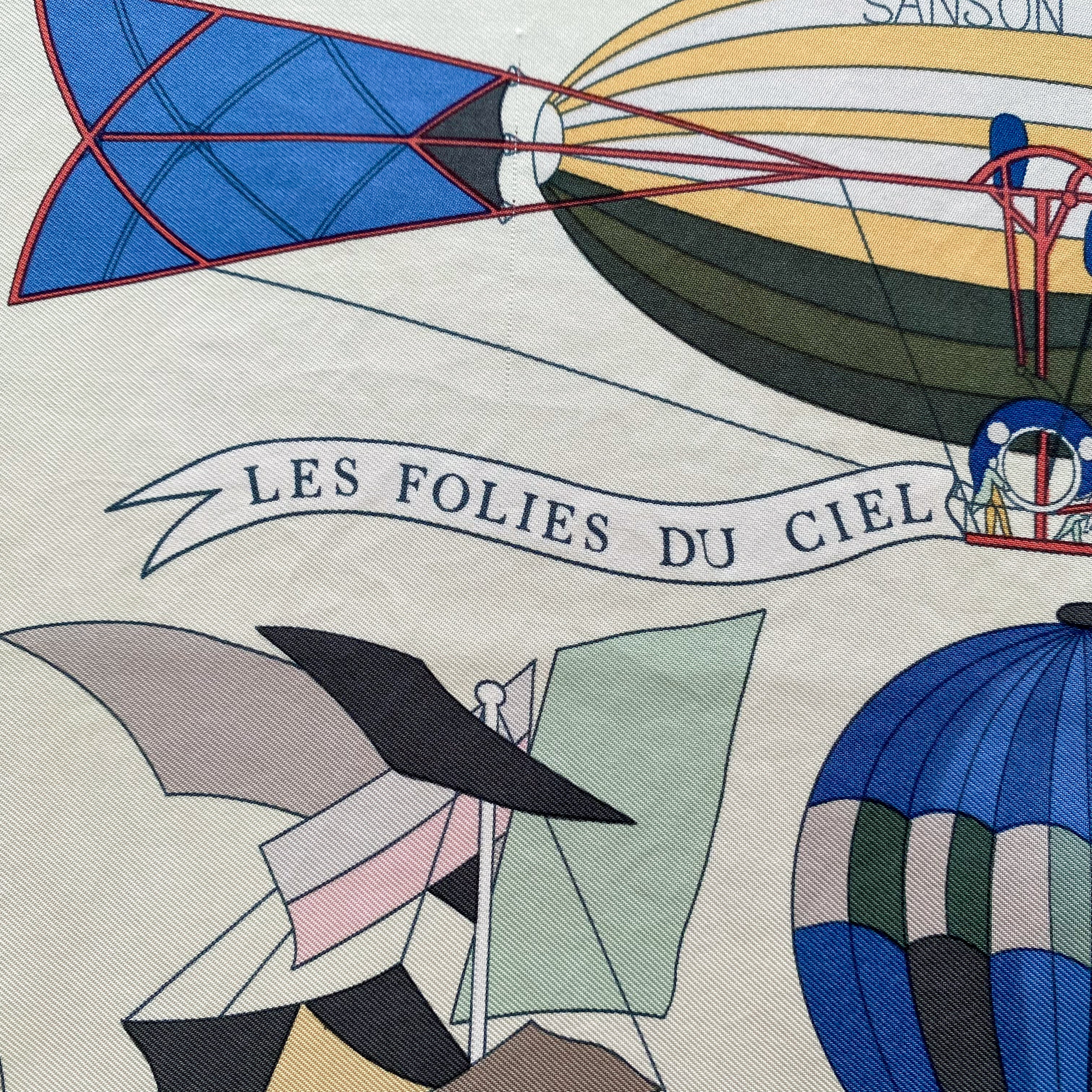 Boxed Hermès Les Folies du Ciel Silk Scarf