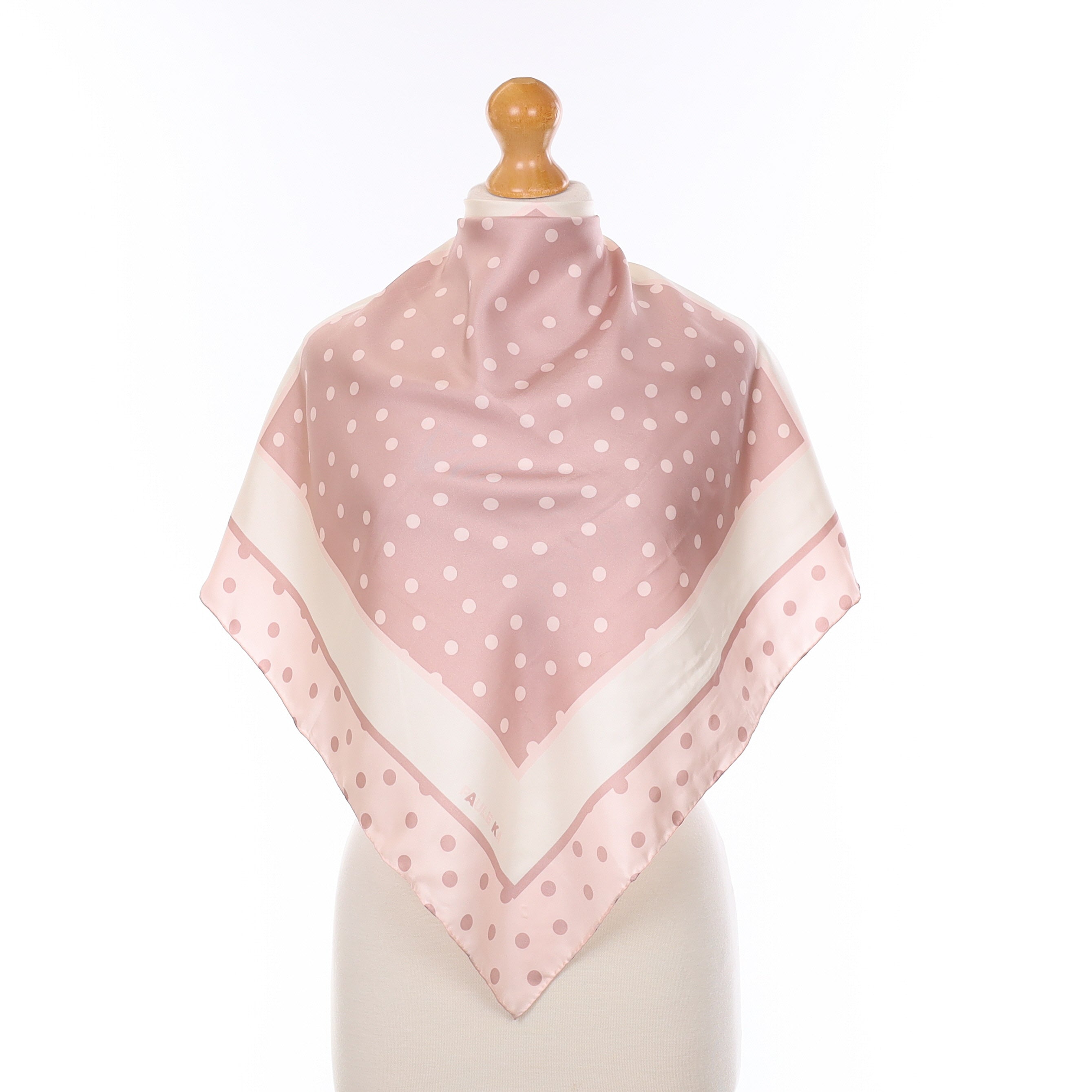 Antique Mauve Spotted Silk Scarf