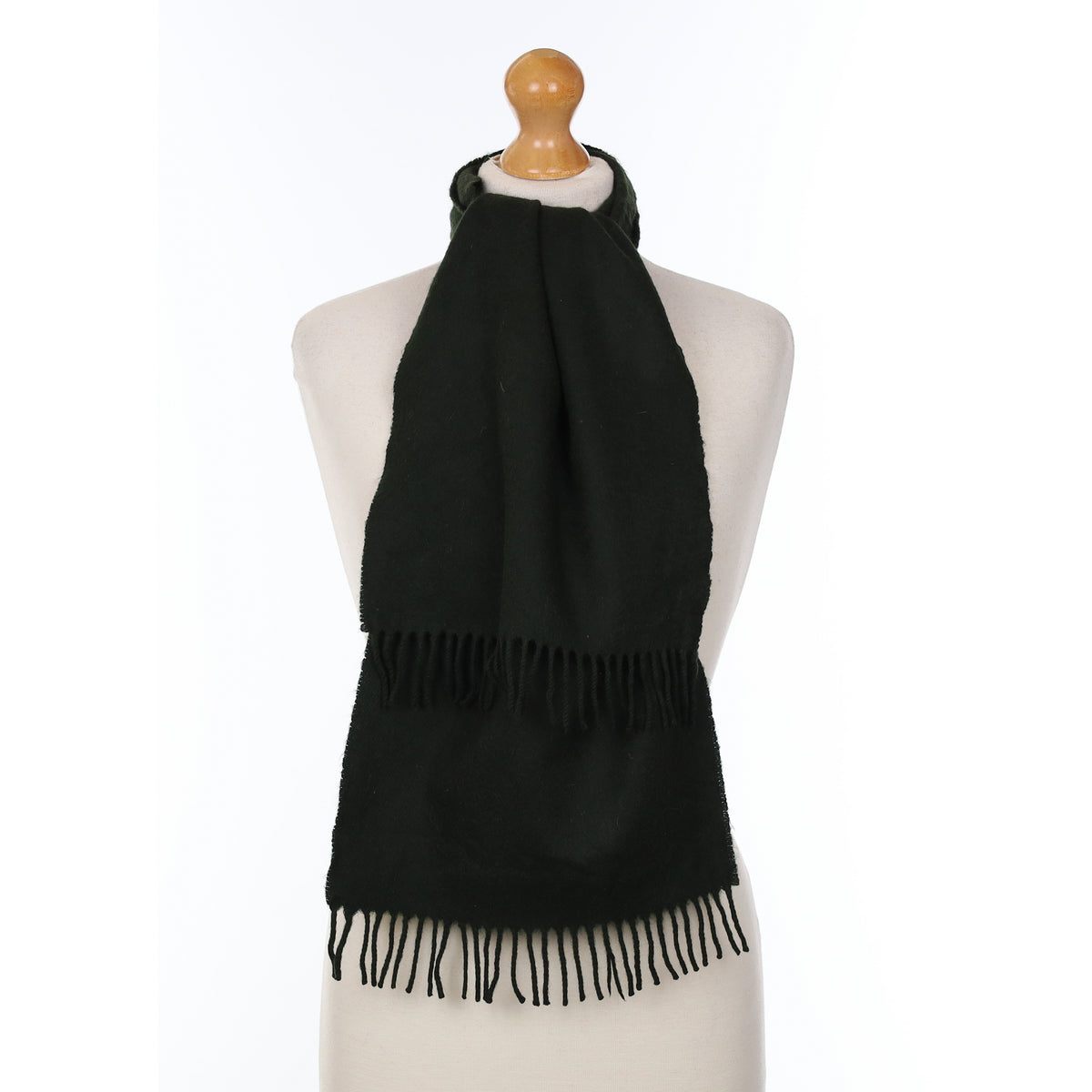 Scottish Deep Forest Green Cashmere Woven Scarf