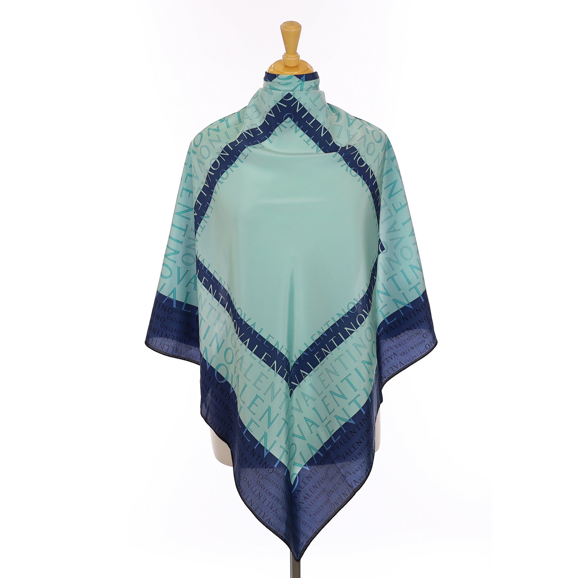 Brand New Valentino Blue Designer Silk Scarf