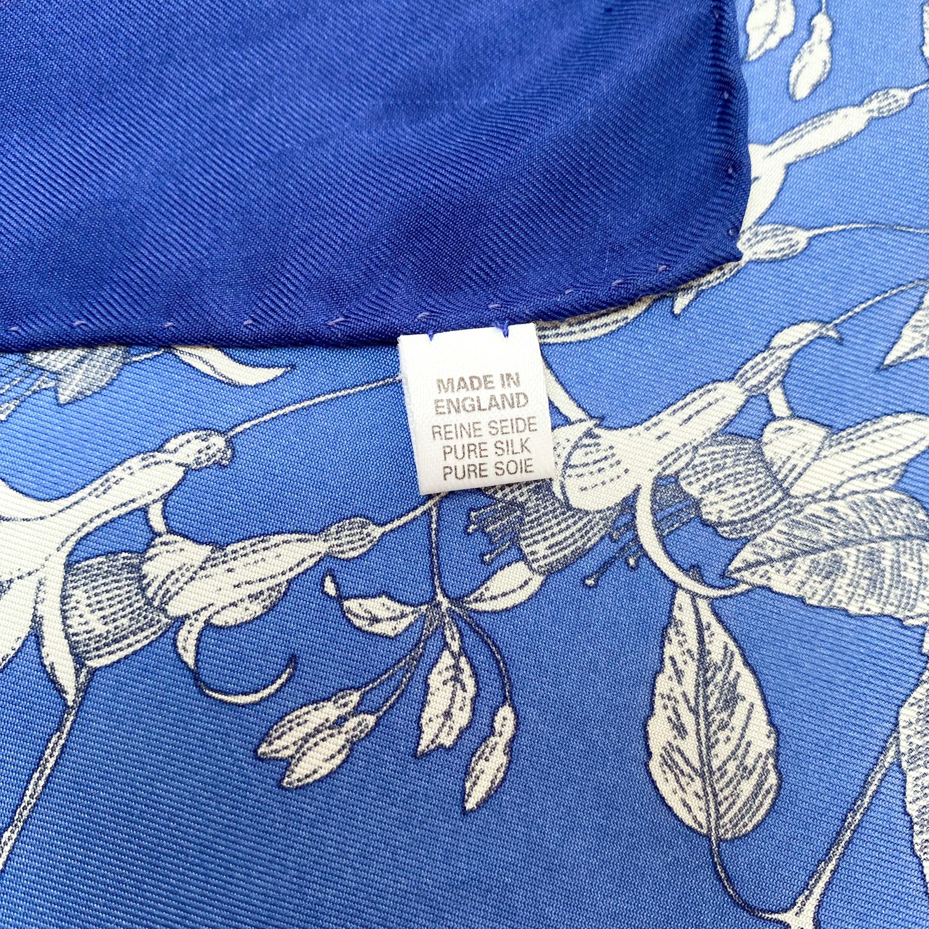 Immaculate Blue Floral Silk Scarf