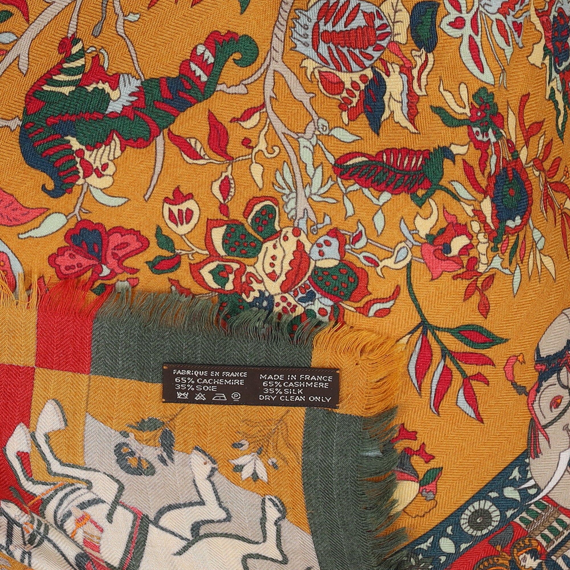 Boxed Hermès Fantaisies Indiennes Silk  & Cashmere Scarf