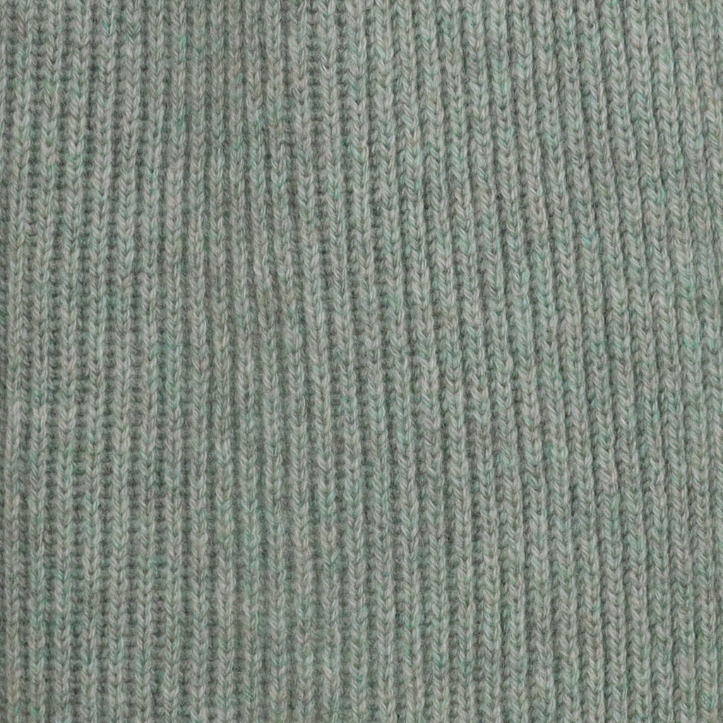 Brand New Scottish Dusty Green Rib Cashmere Scarf