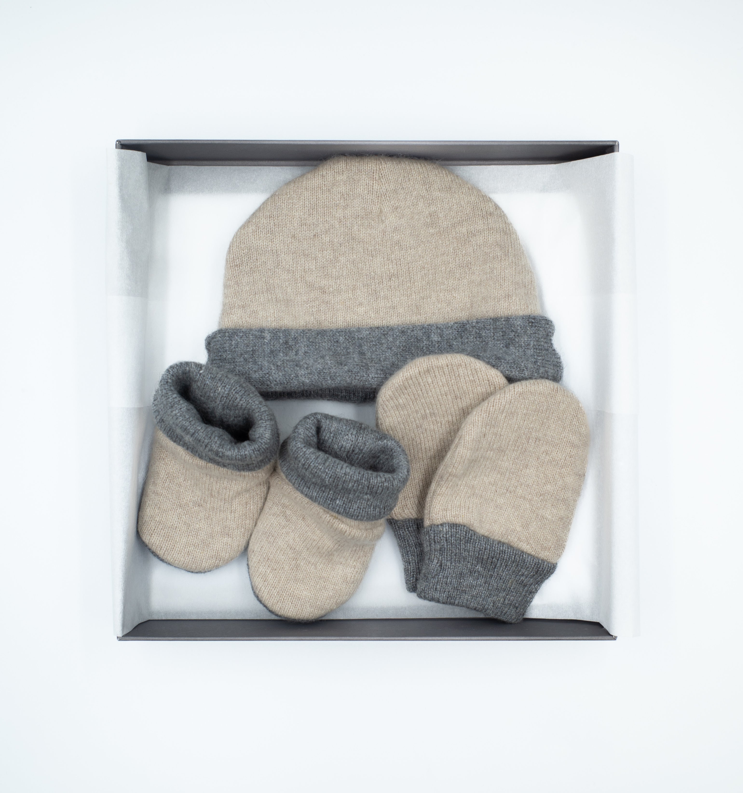 Cashmere Baby Gift Set in Smoke Grey