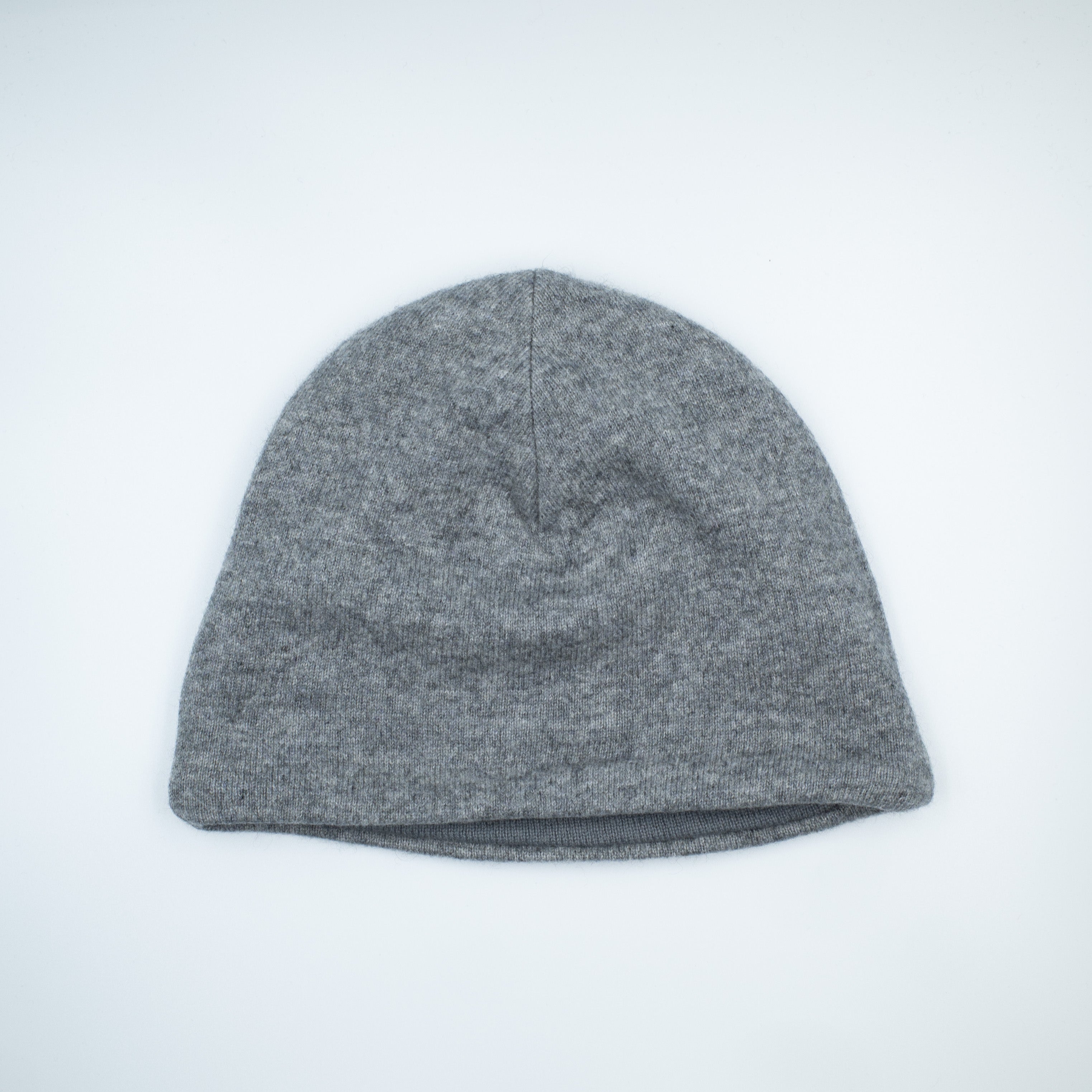 Mid Grey and Grey/Black Striped Cashmere Beanie Hat
