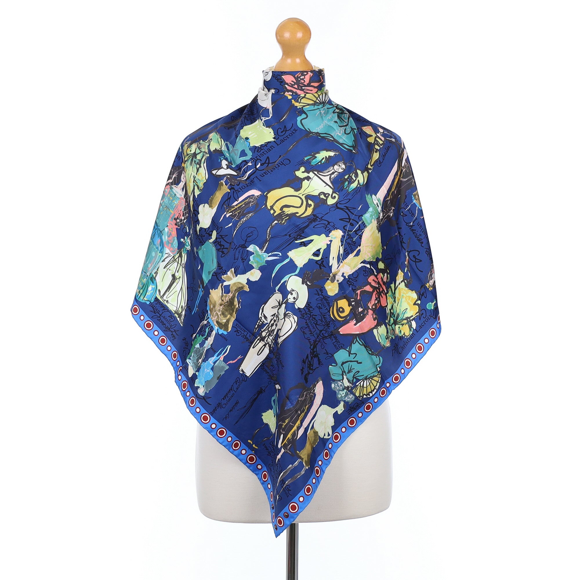 Christian Lacroix Abstract Figures Silk Scarf
