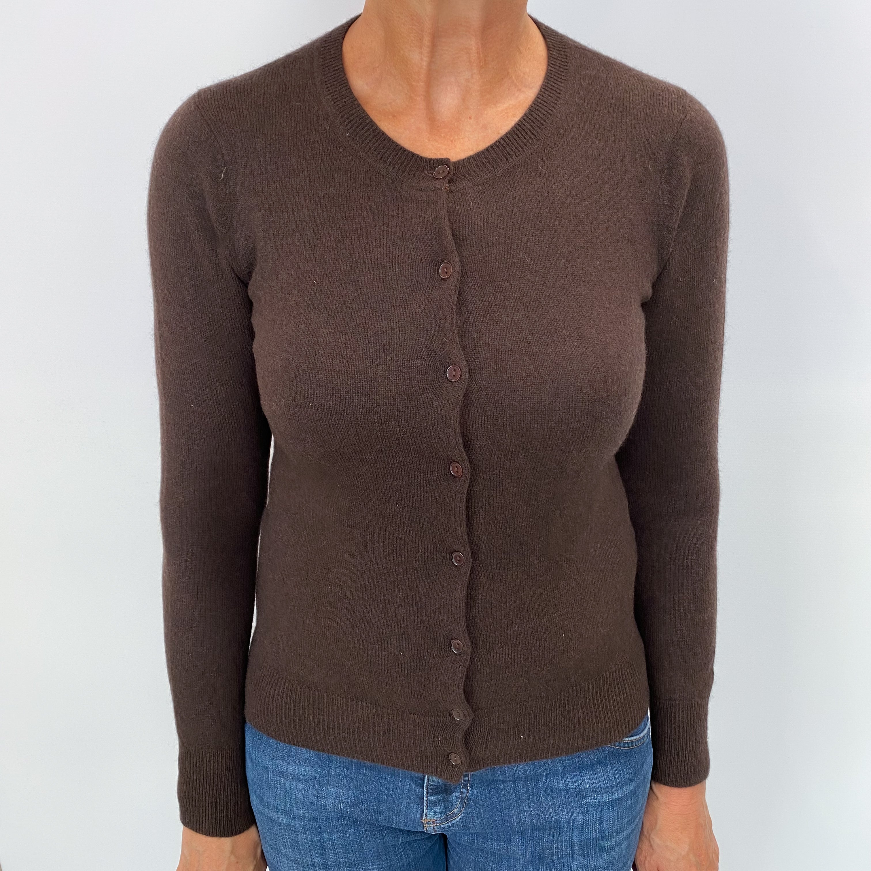 Peppercorn Brown Cashmere Cardigan Medium