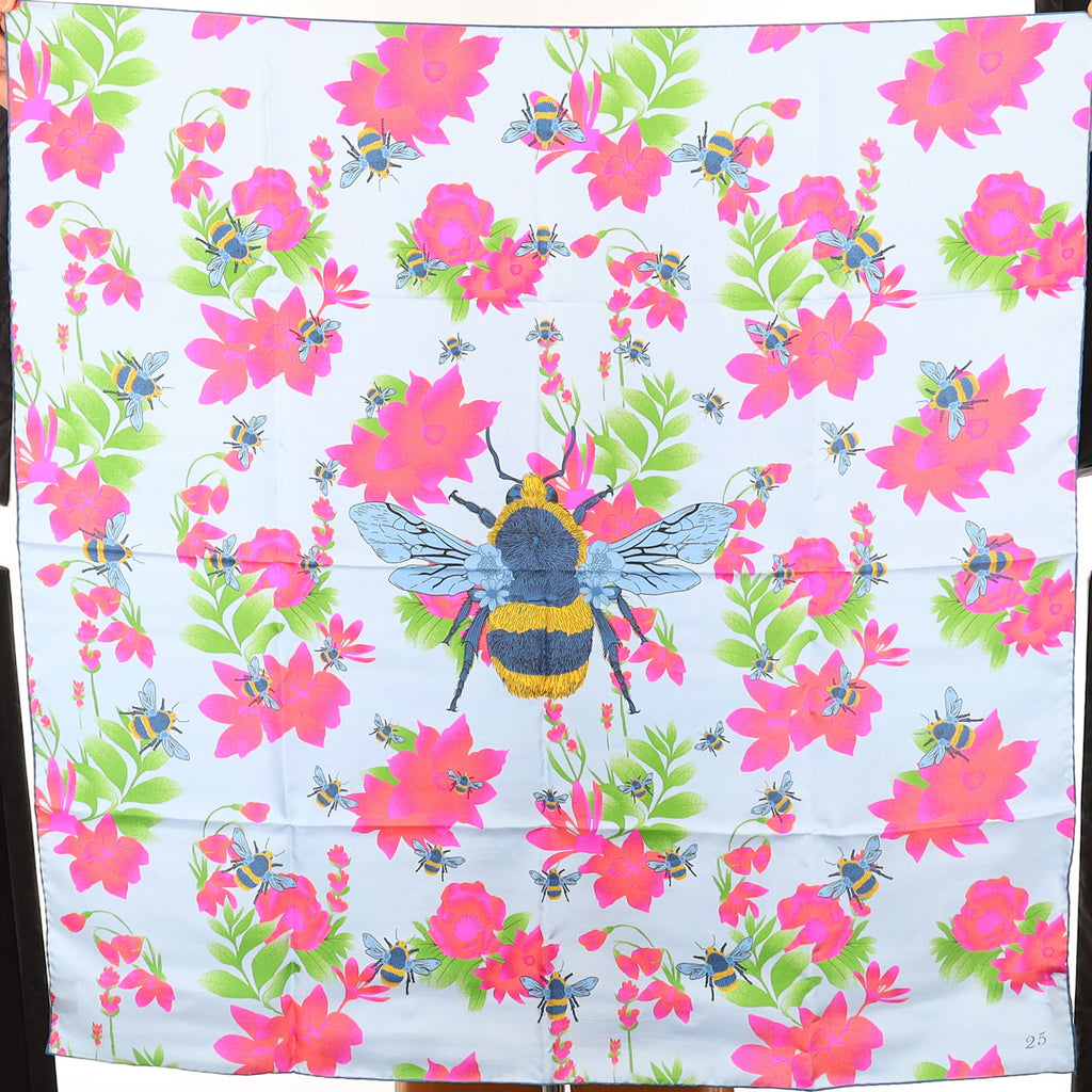 Brand New Boxed Henry Poole Bumble Bee Silk Scarf
