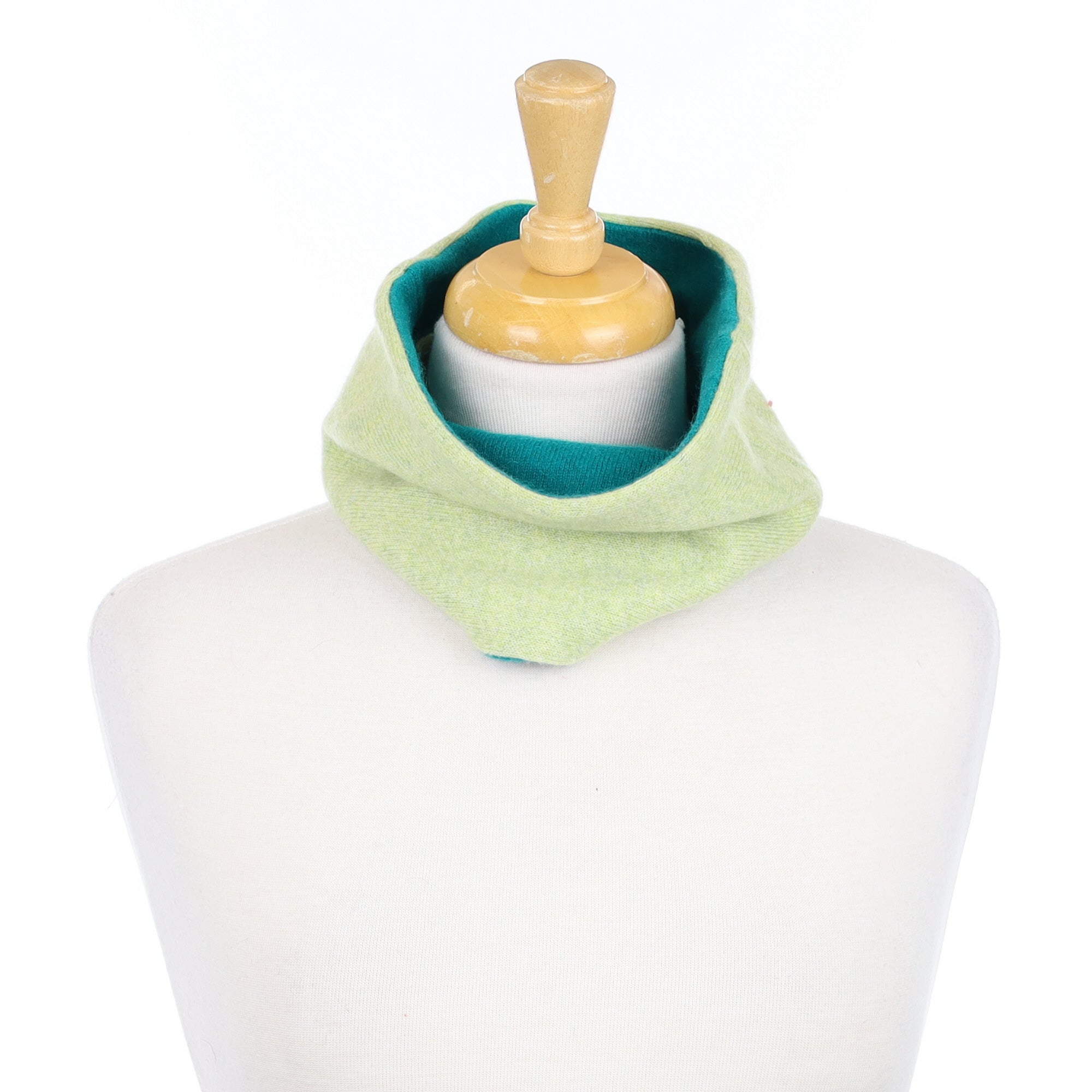 Soft Lime and Peacock Green Neck Warmer