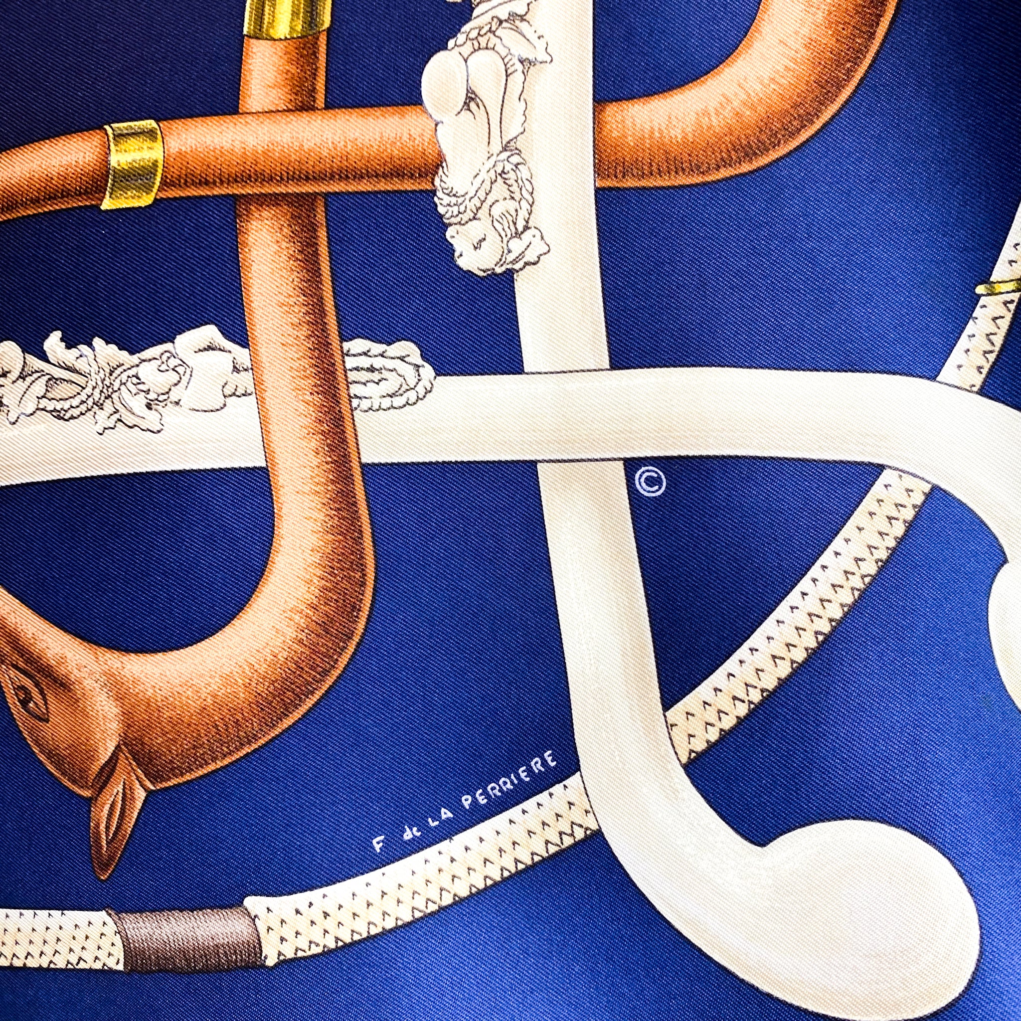 Boxed Hermes Cannes & Pommeaux Designer Silk Scarf