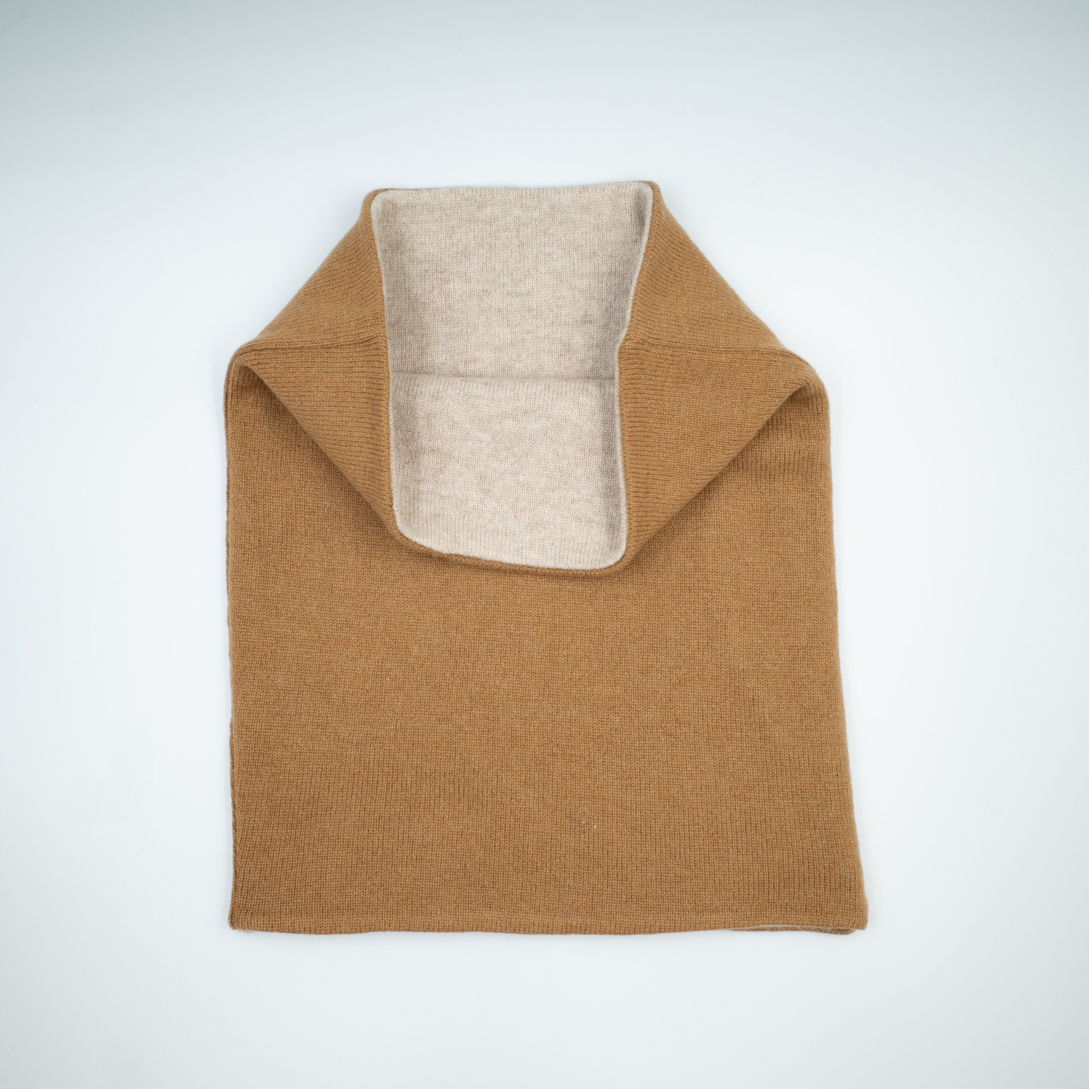 Caramel Brown and Buff Beige Double Layered Snood