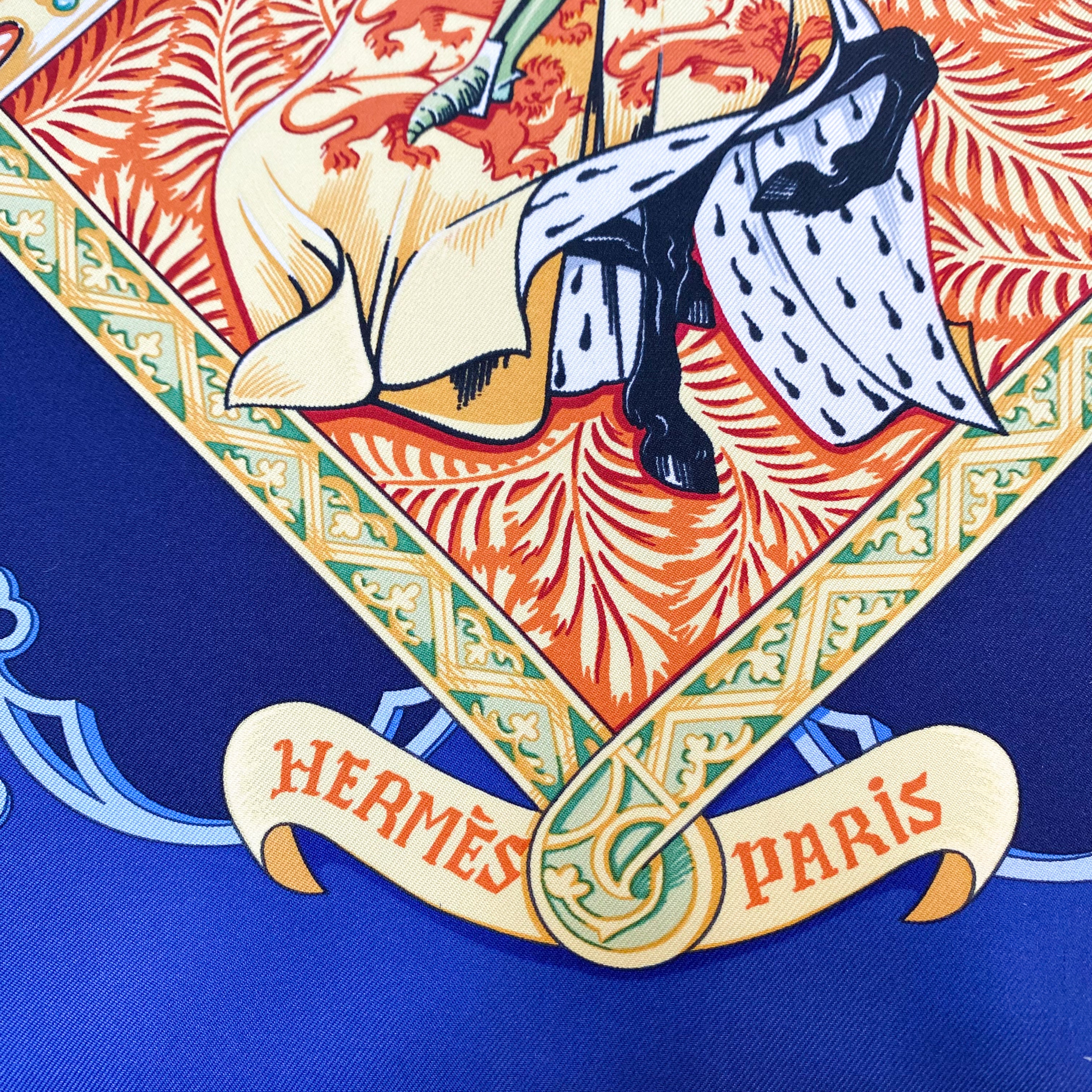 Boxed Hermés La Vie a Cheval Vintage Silk Scarf