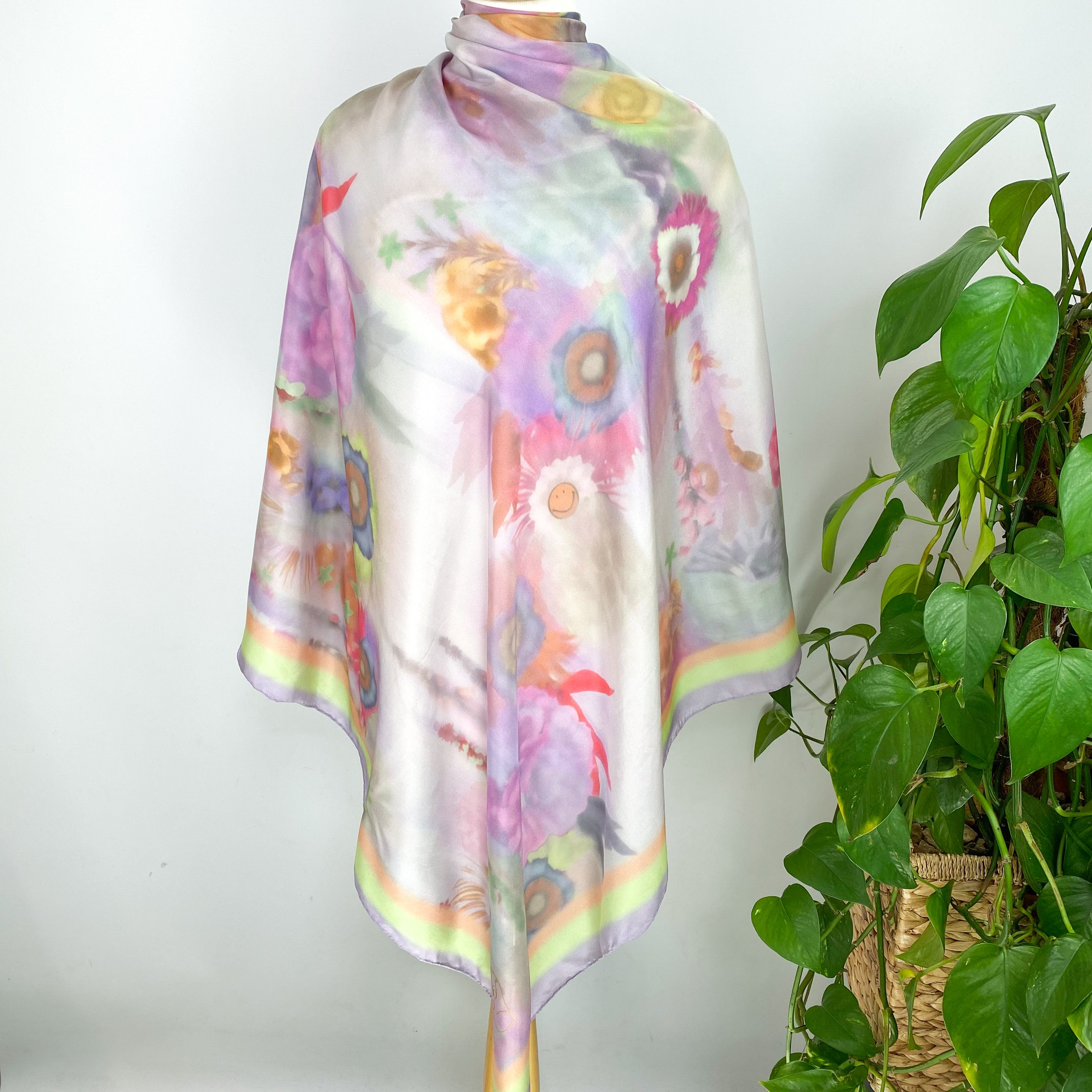 Klements Abstract Floral Silk Scarf