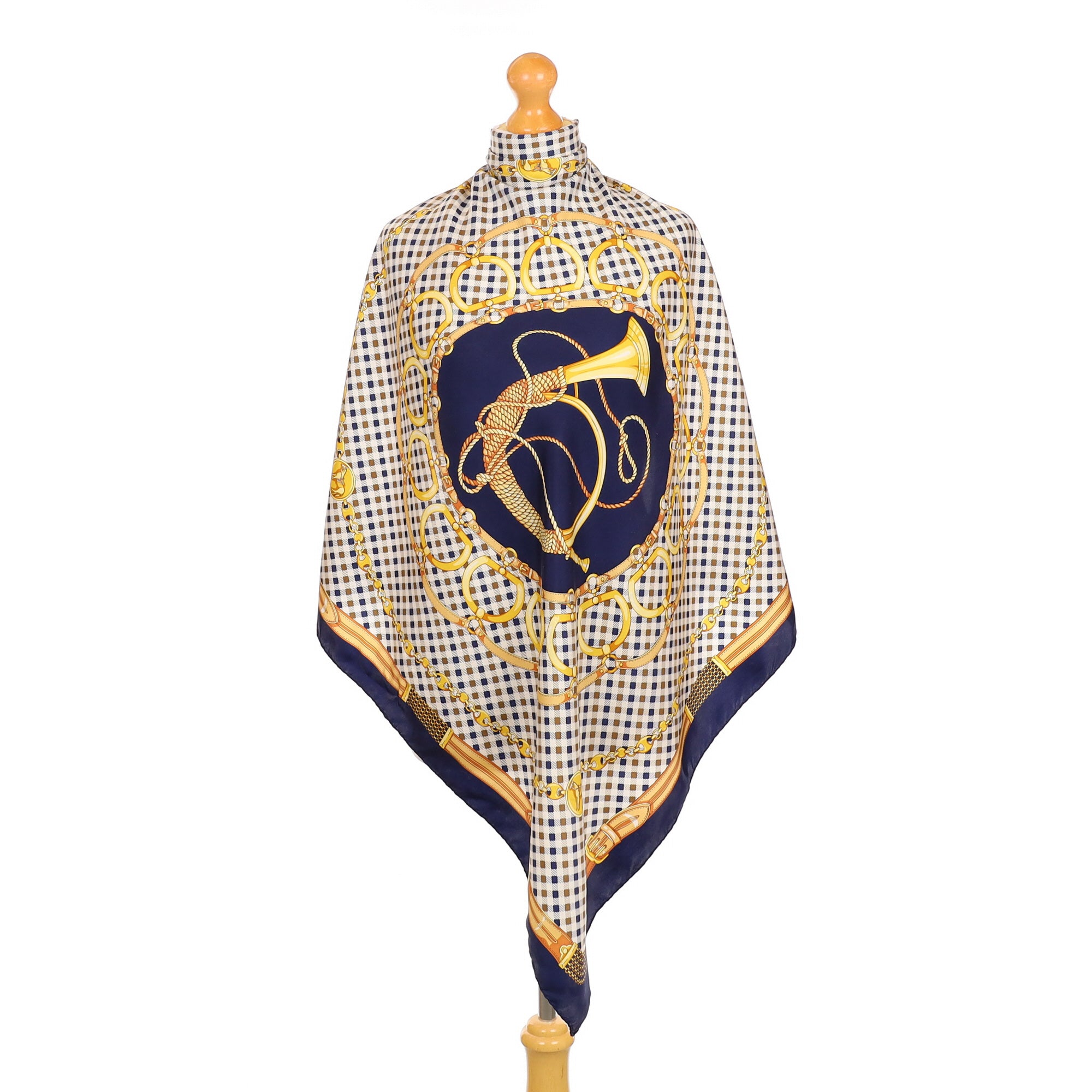 Aquascutum Hunt Design Vintage Silk Scarf