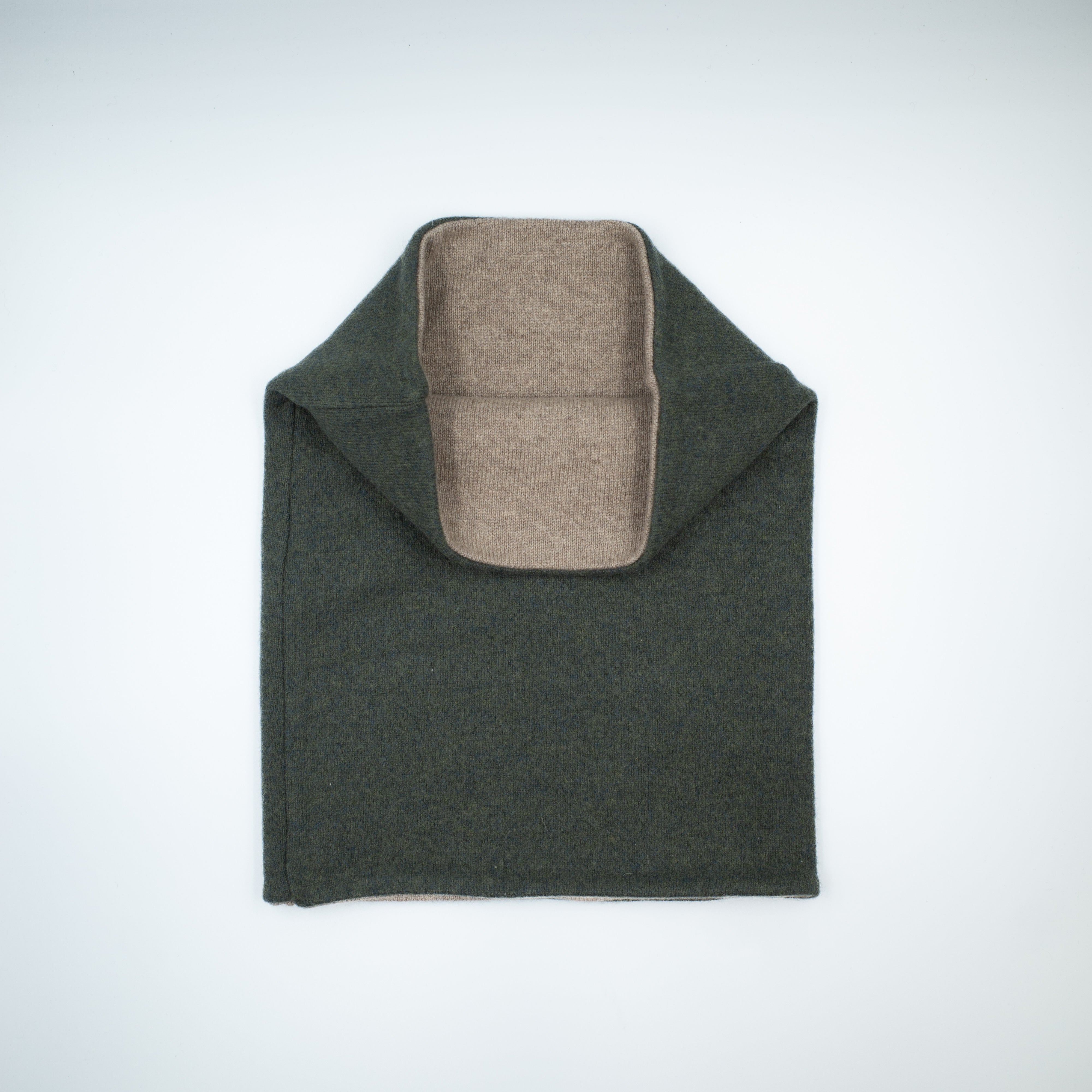 Spruce Green and Oatmeal Luxury Double Layered Snood