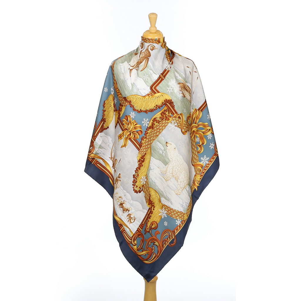 Salvatore Ferragamo Arctic Scene Silk Scarf