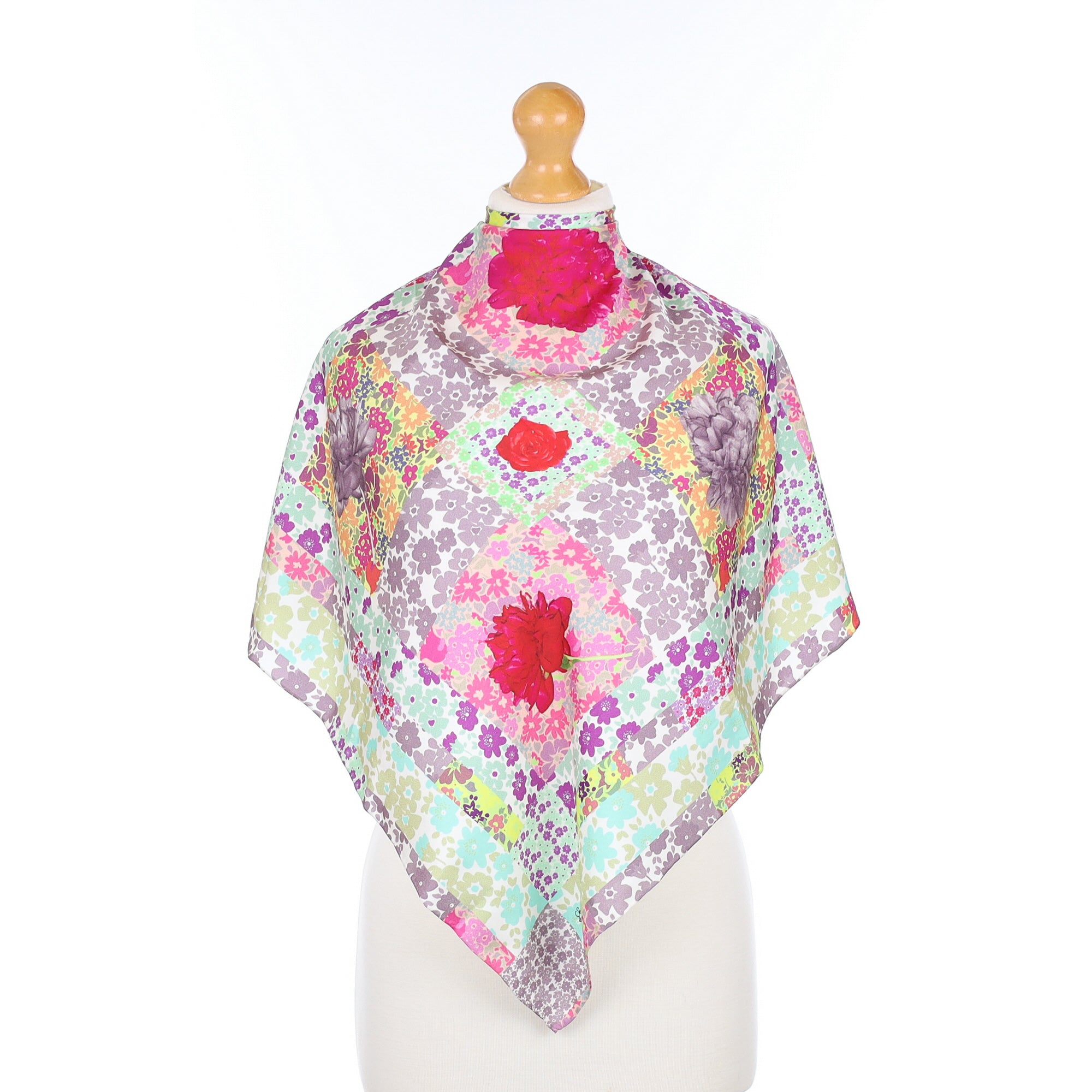 Susannagh Grogan Colourful Patchwork Silk Scarf