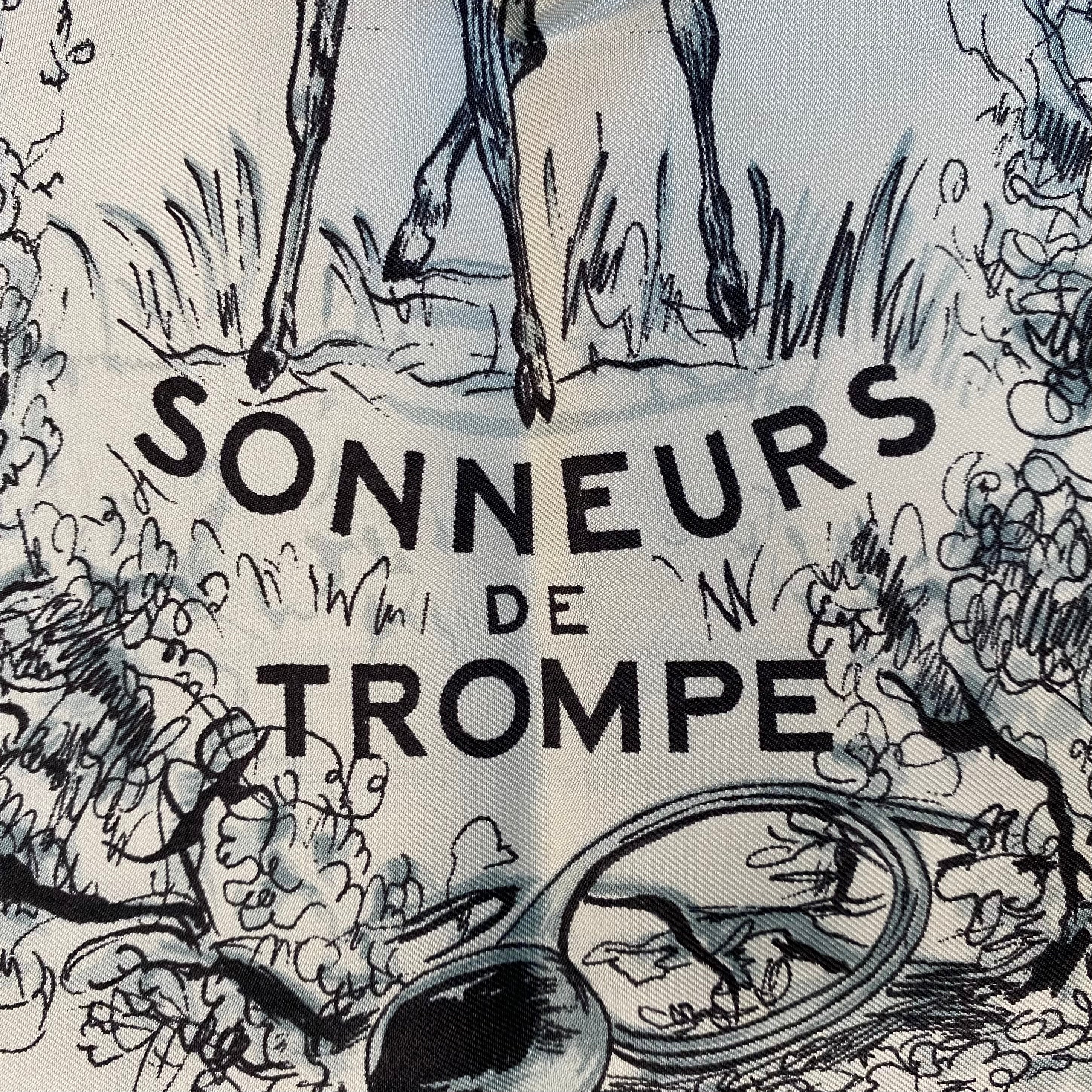 Hermès Sommeurs De Trompe Silk Scarf Very Rare