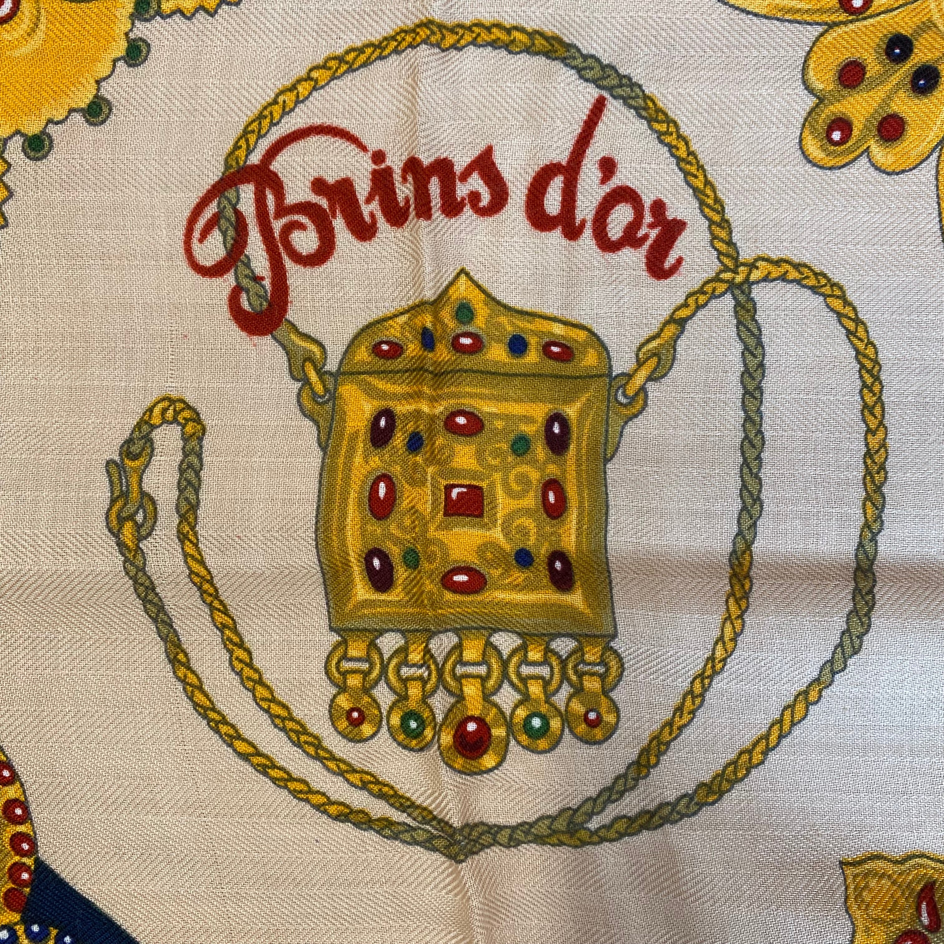 Hermès Brins D’or 140 Silk and Cashmere Shawl