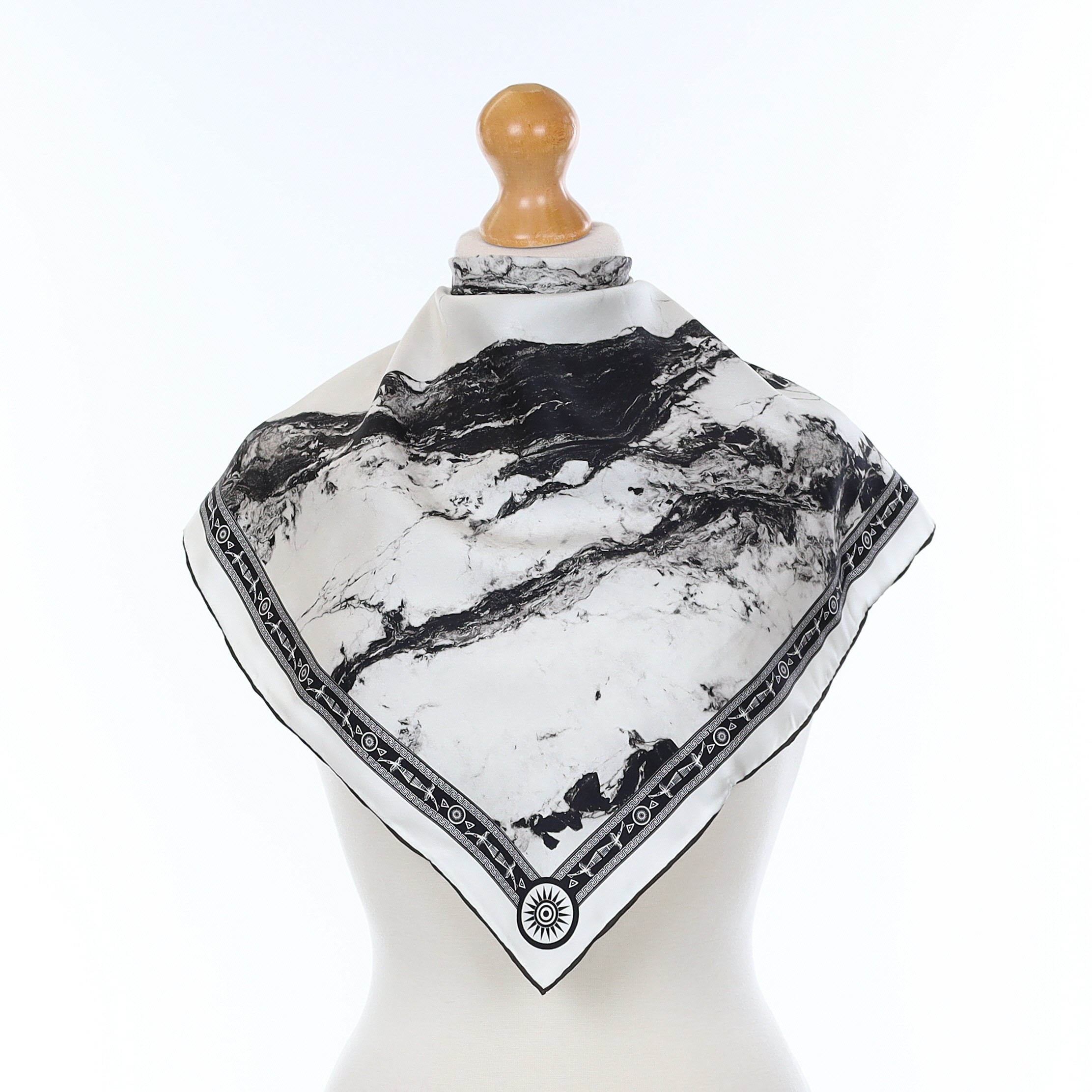 Marble Effect Silk Scarf