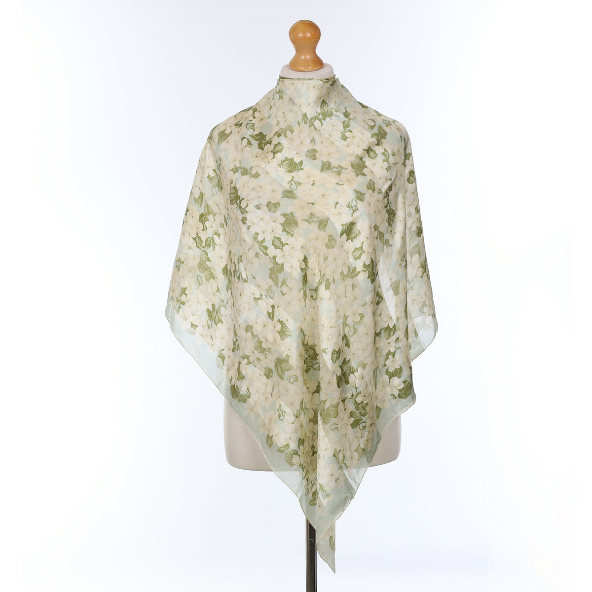 Yves Saint Laurent Mint Floral Silk Scarf