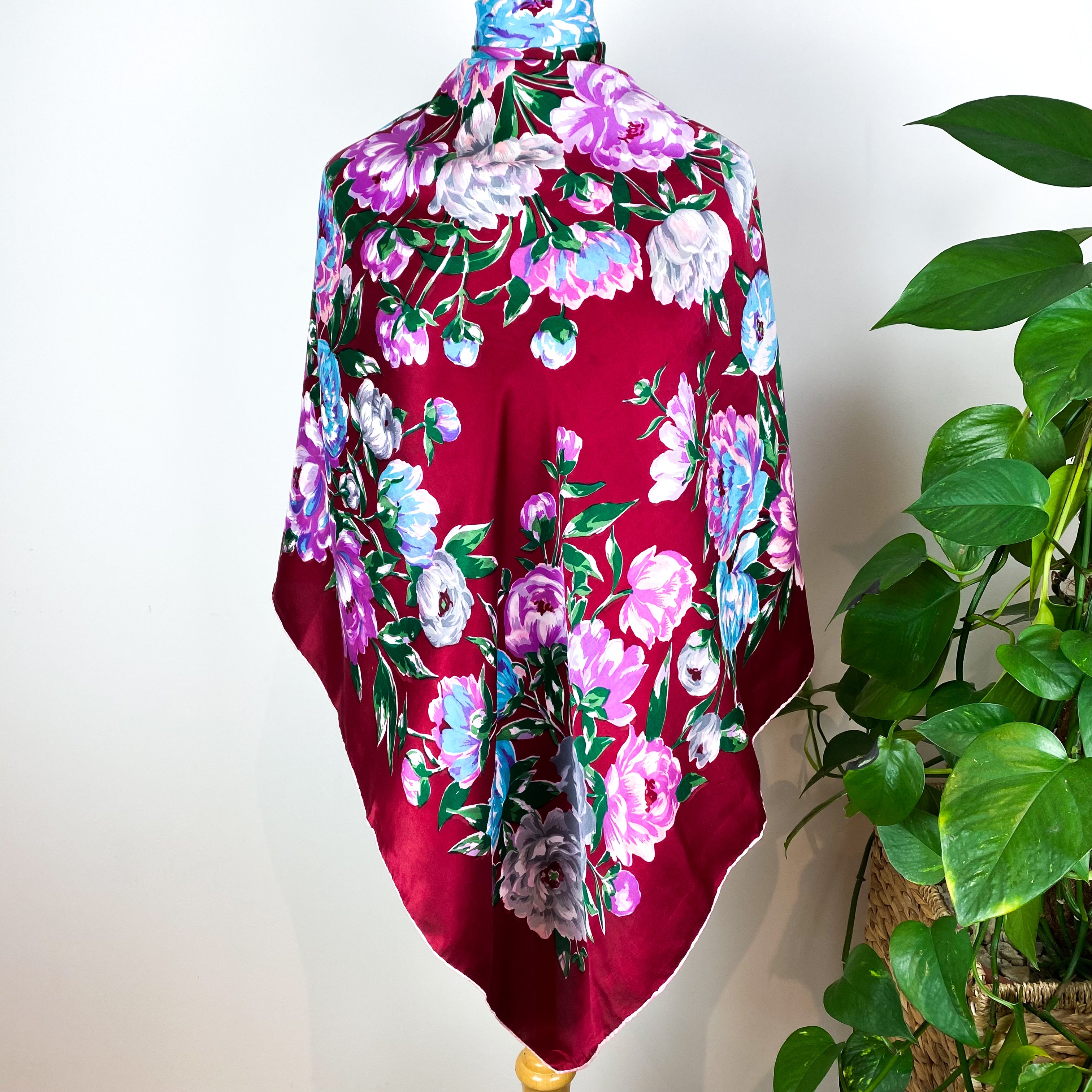 Adorit Floral Vintage Silk Scarf