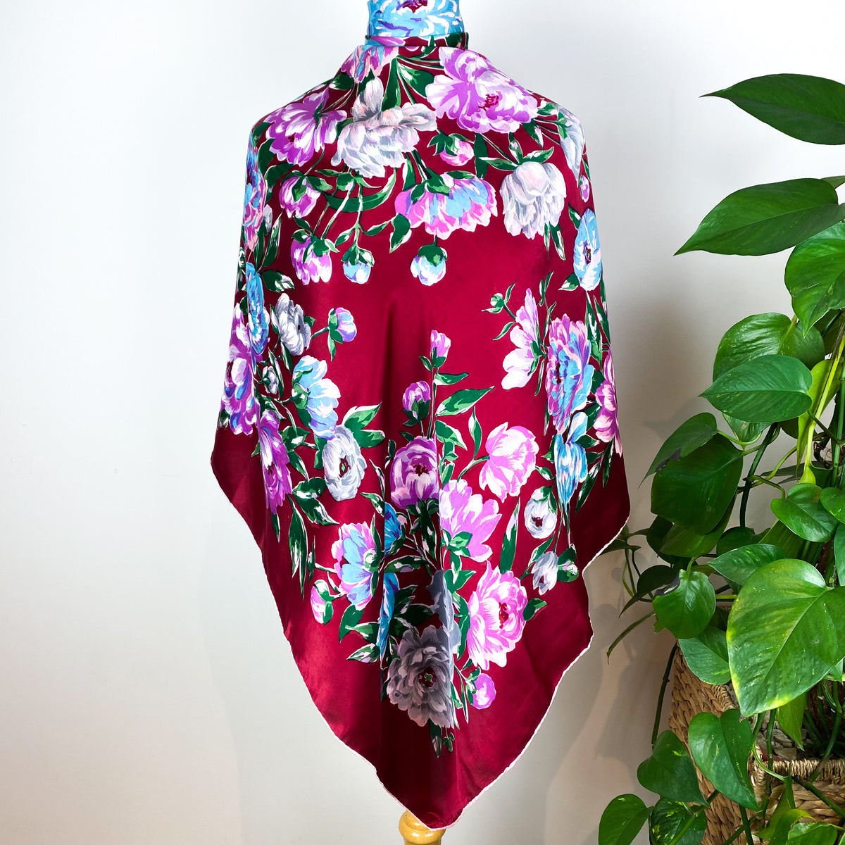 Adorit Floral Vintage Silk Scarf