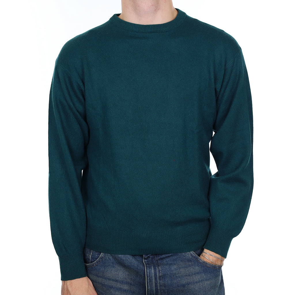 Men’s Deep Forest Green Cashmere Crew Neck Jumper Medium