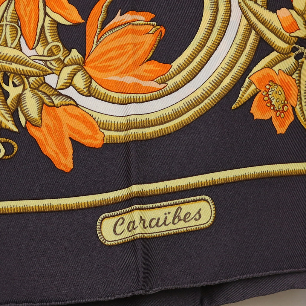 Brand New Boxed Hermès Caraïbes Silk Scarf