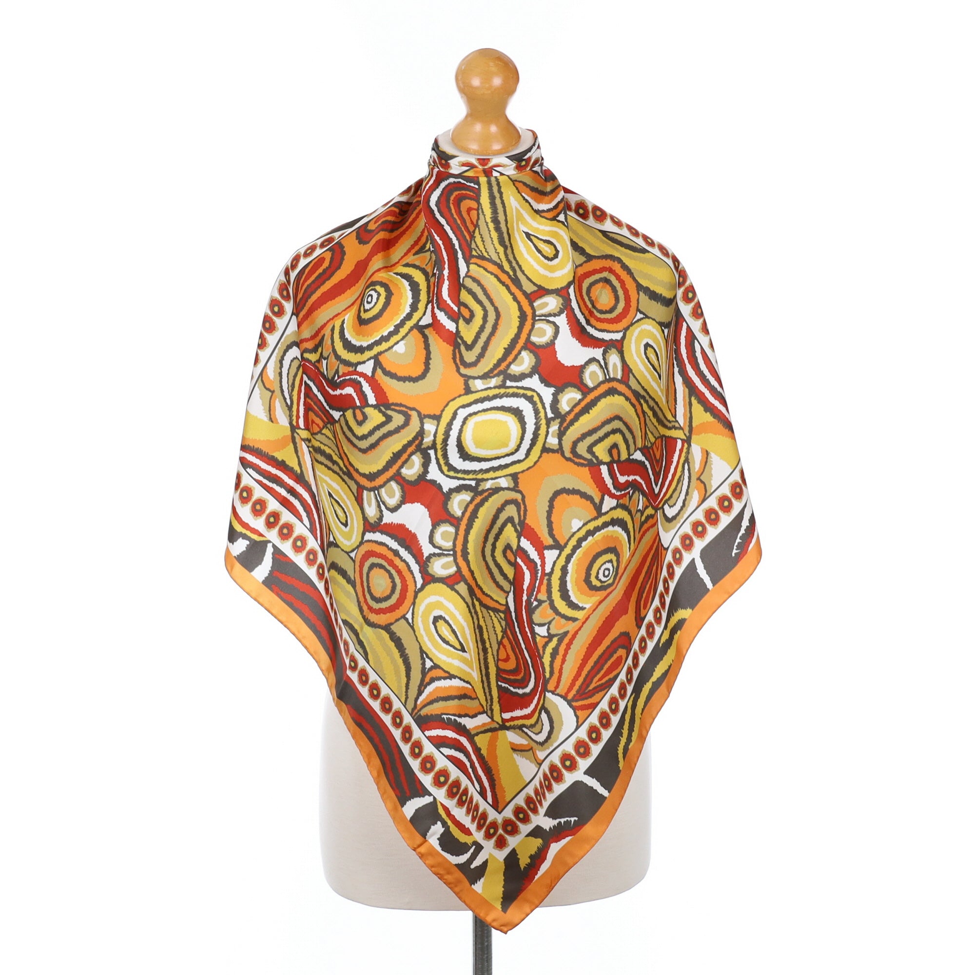 Clelia & Romy 1970s Style Silk Scarf