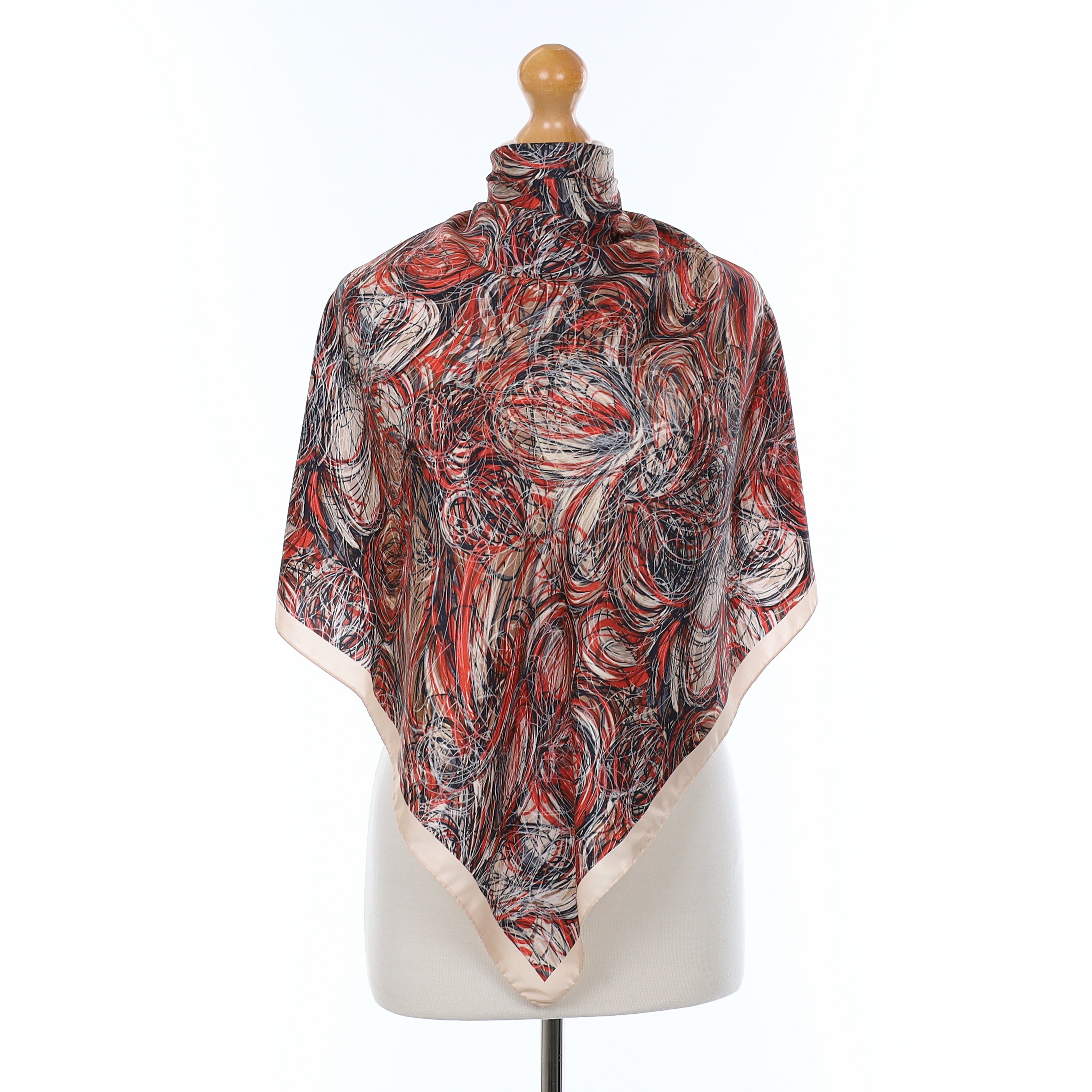 Abstract Swirl Silk Scarf