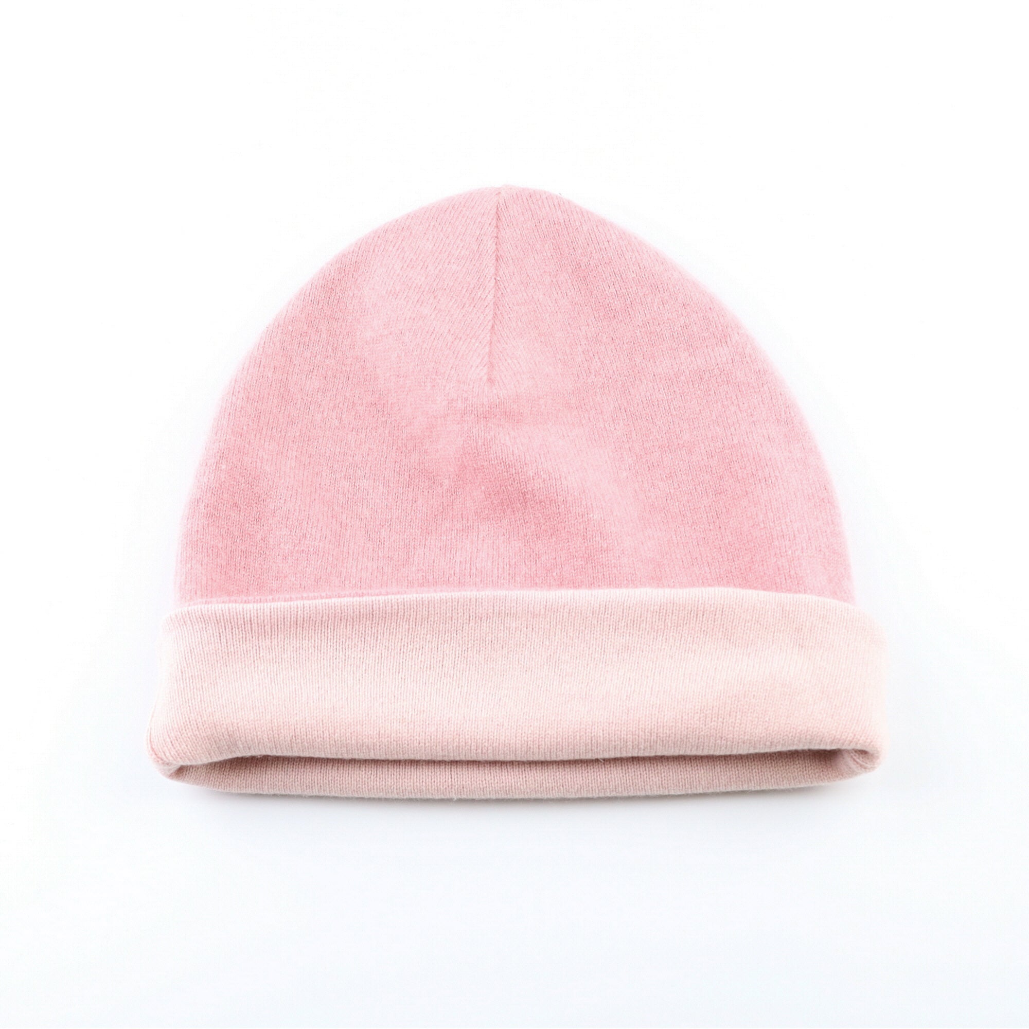 Dusky Pink and Pale Pink Reversible Cashmere Beanie Hat