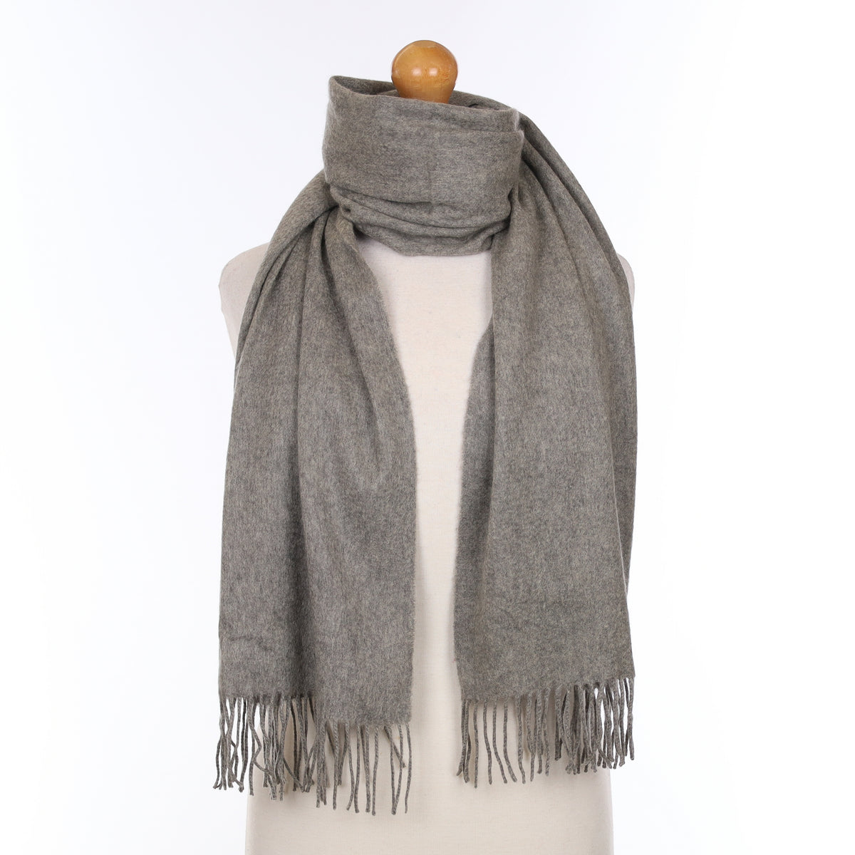 Smoke Grey Cashmere Woven Scarf