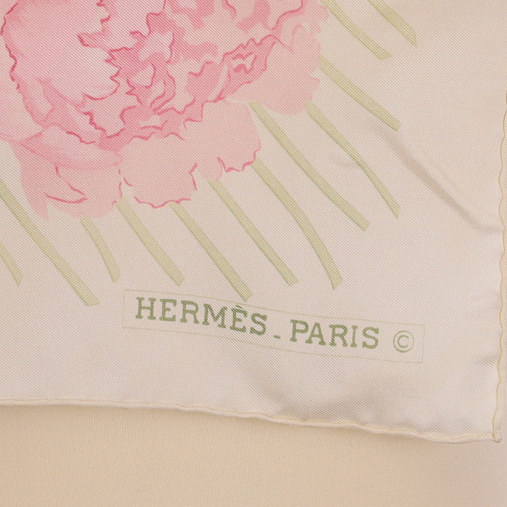 Hermès Les Pivoines Silk Scarf