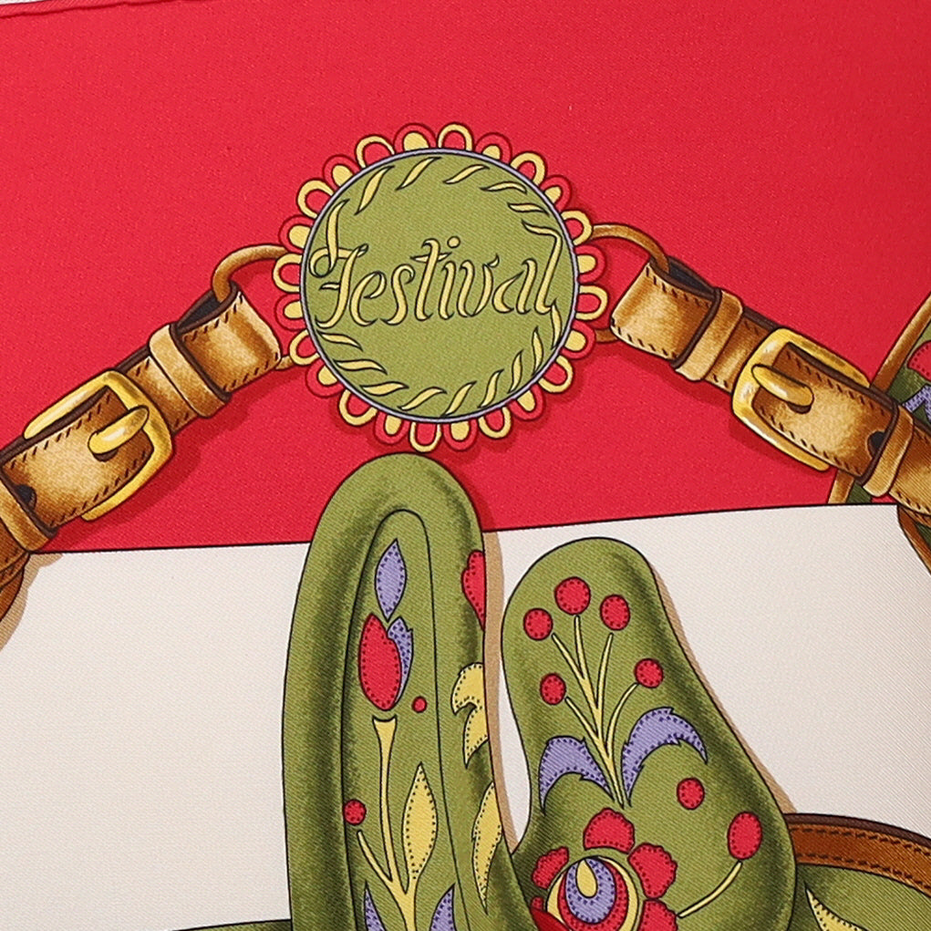 Hermès Renomme Festival des amazones Silk Scarf Quite Rare